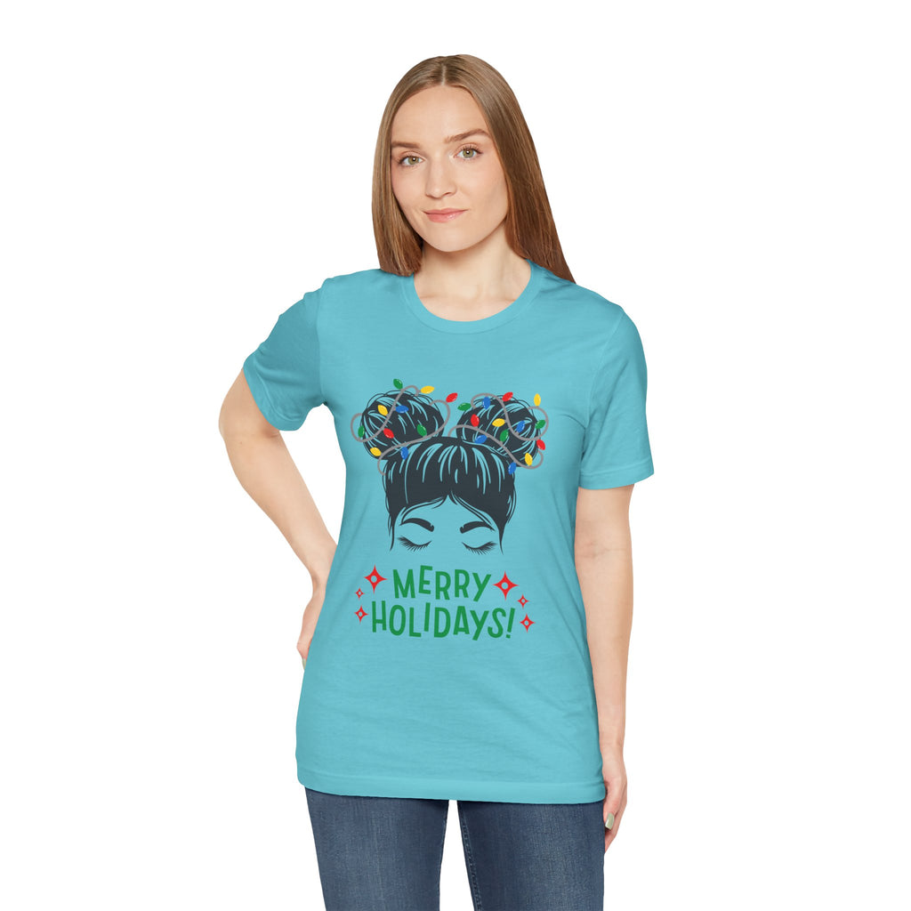 Festive Holiday Tee - Merry Holidays Graphic, Unisex Jersey Short Sleeve Shirt, Christmas Apparel, Seasonal Gift, Cozy Vibes