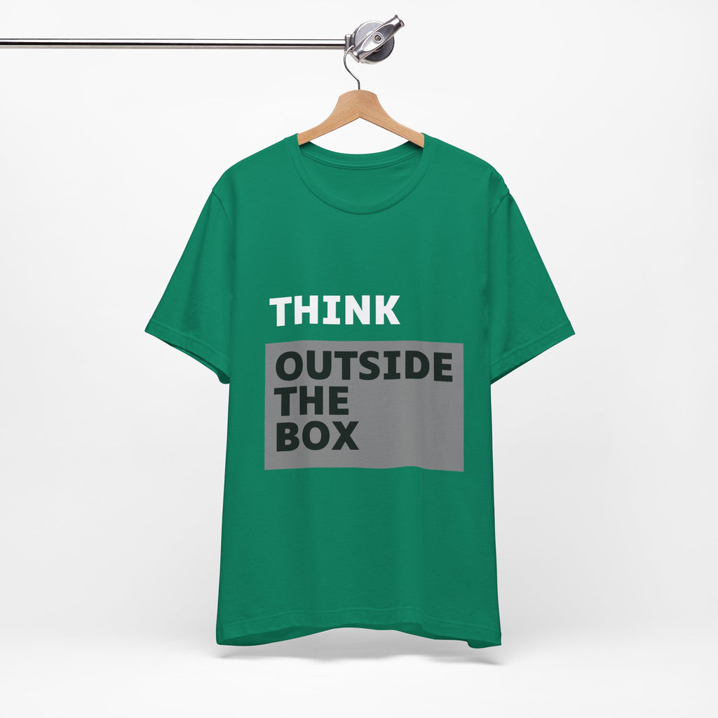 Think Outside the Box Unisex Tee, Short Sleeve T-shirt, Unique Design Shirt, Creative Tee, Unisex Graphic Tee