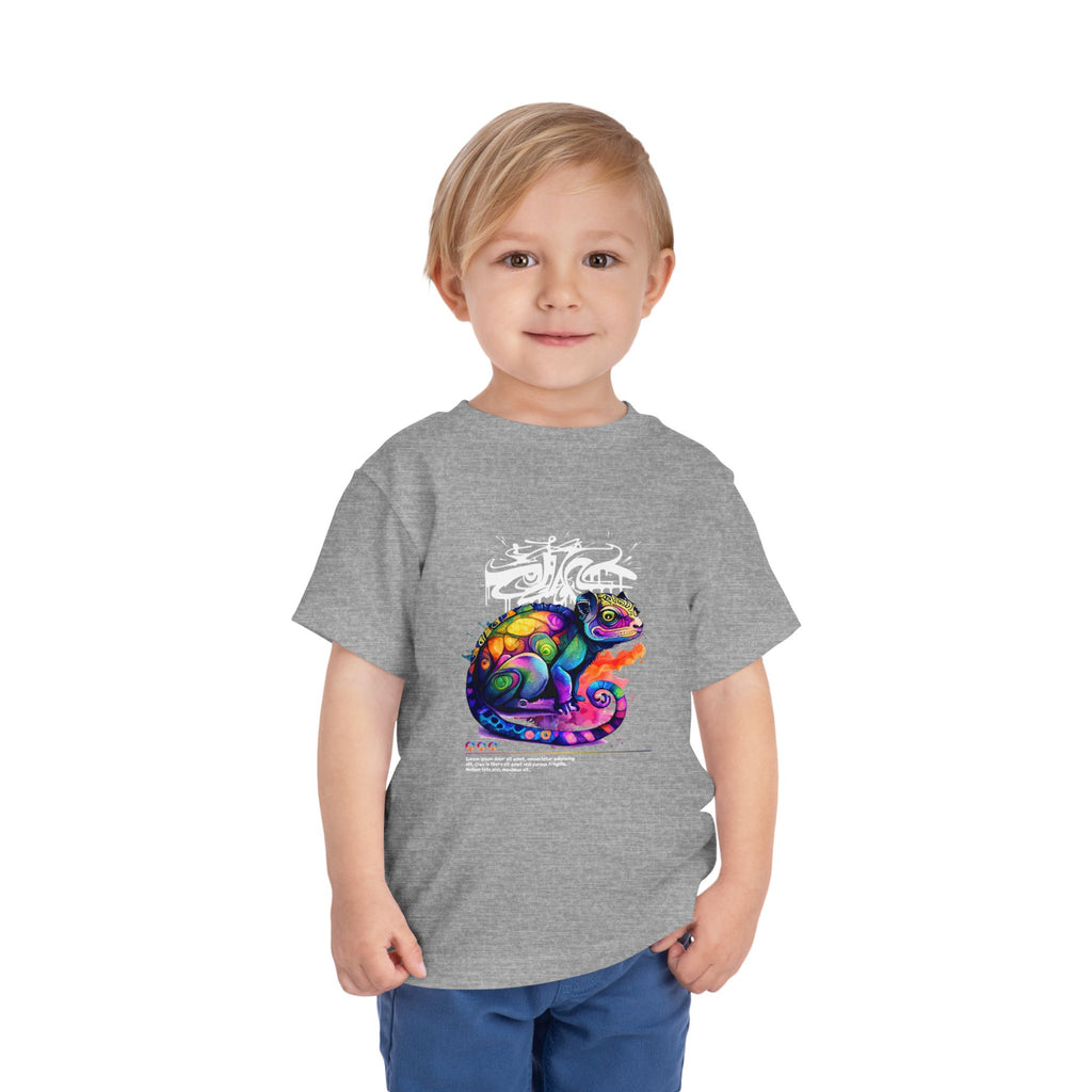 Colorful Chameleon Toddler Tee, Fun Kids Shirt, Vibrant Short Sleeve Tee, Birthday Gift, Summer Outfit, Playdate Wear