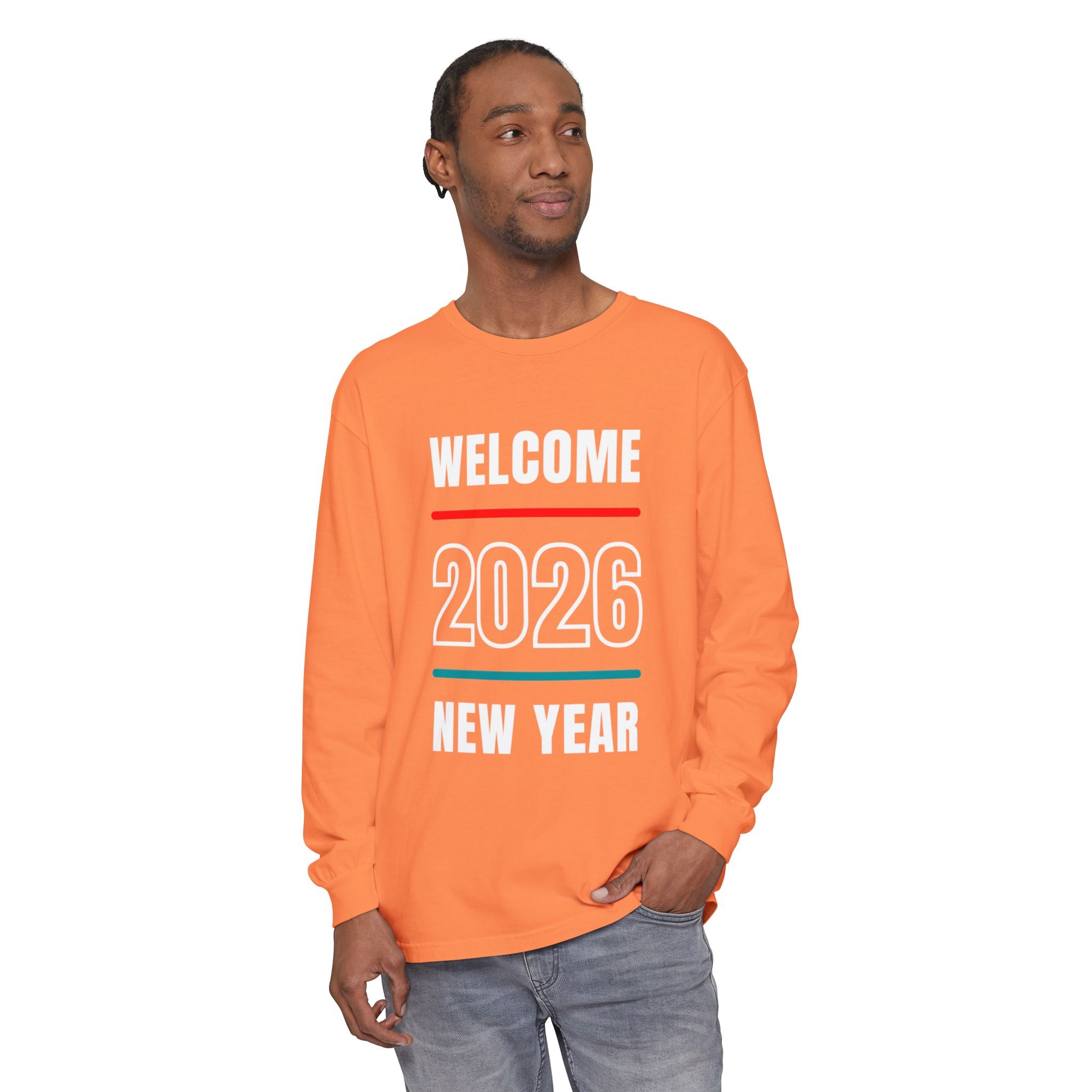 2026 New Year Long Sleeve T-Shirt | Unisex Cotton Tee for Celebration, Holiday Gift, Festive Apparel, Casual Wear