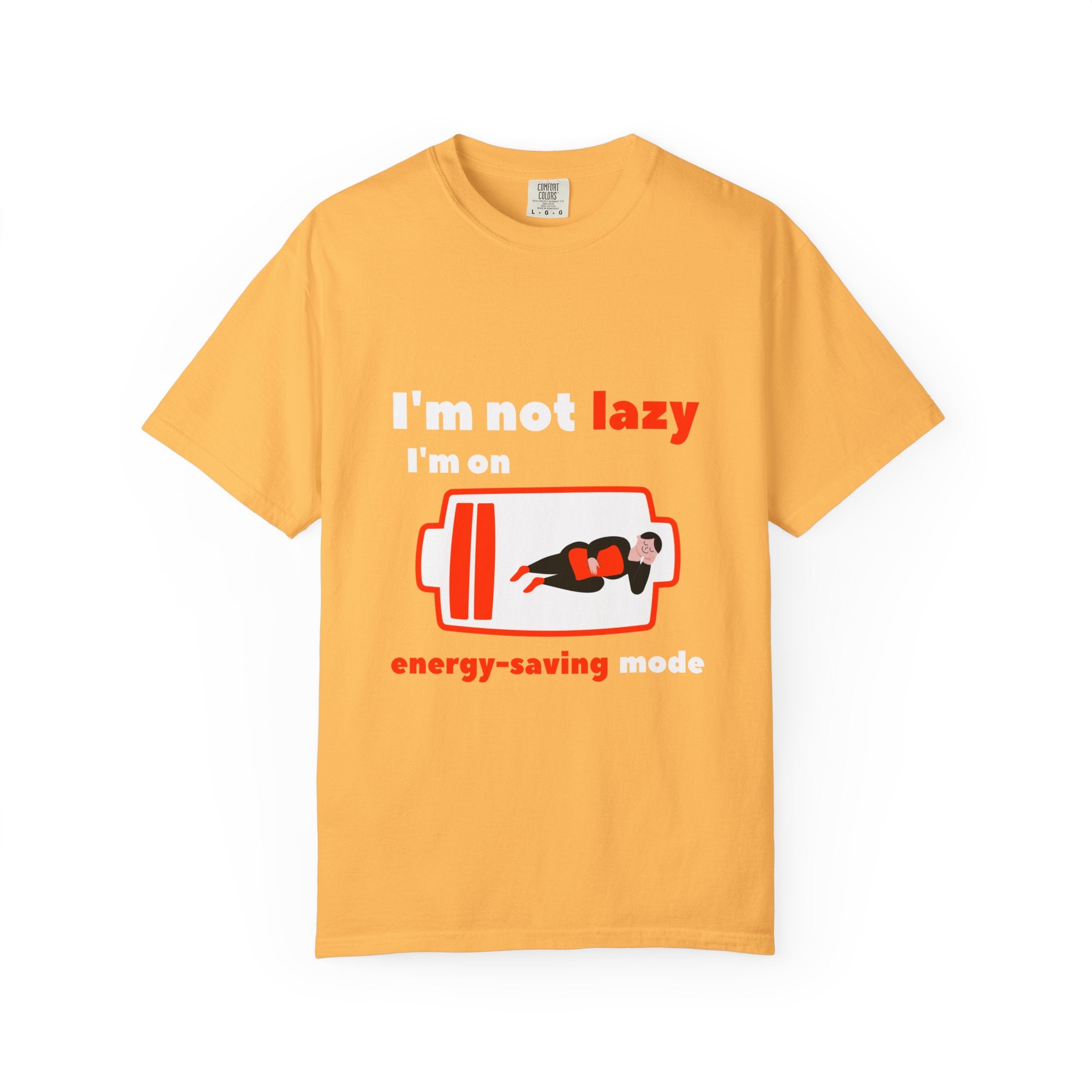 Funny Energy-Saving T-Shirt, Soft Unisex Tee for Relaxed Vibes, Perfect for Lazy Days, Gifts for Friends, Casual Wear