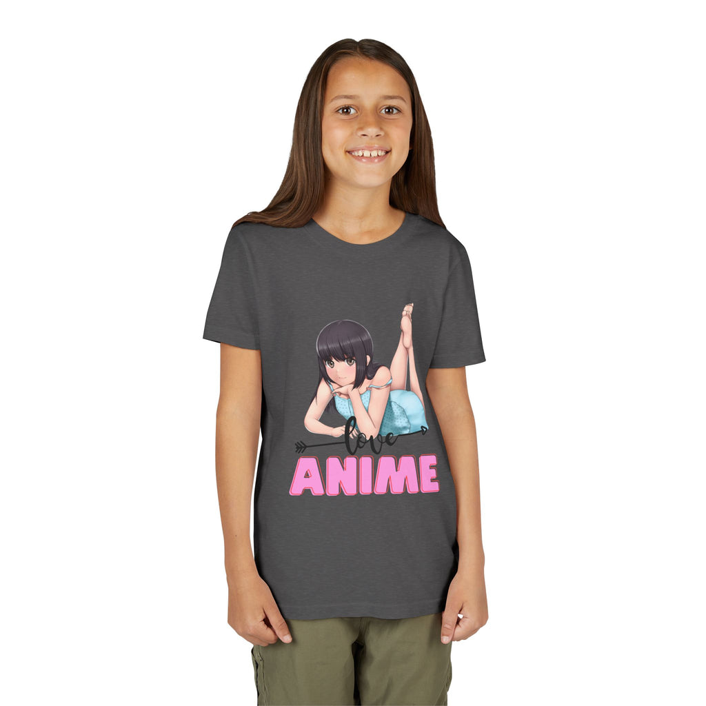 Anime Love Youth Tee, Kids' Anime Shirt, Manga Fans Gift, Cute Youth T-Shirt, Kawaii Apparel for Kids, Anime Enthusiasts Tee