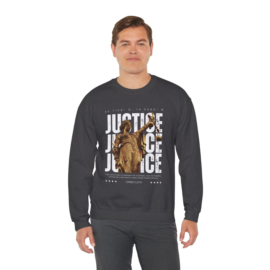 Justice-Themed Unisex Crewneck Sweatshirt | Statement Apparel for Activists, Social Justice, Casual Wear, Gifts, and Awareness