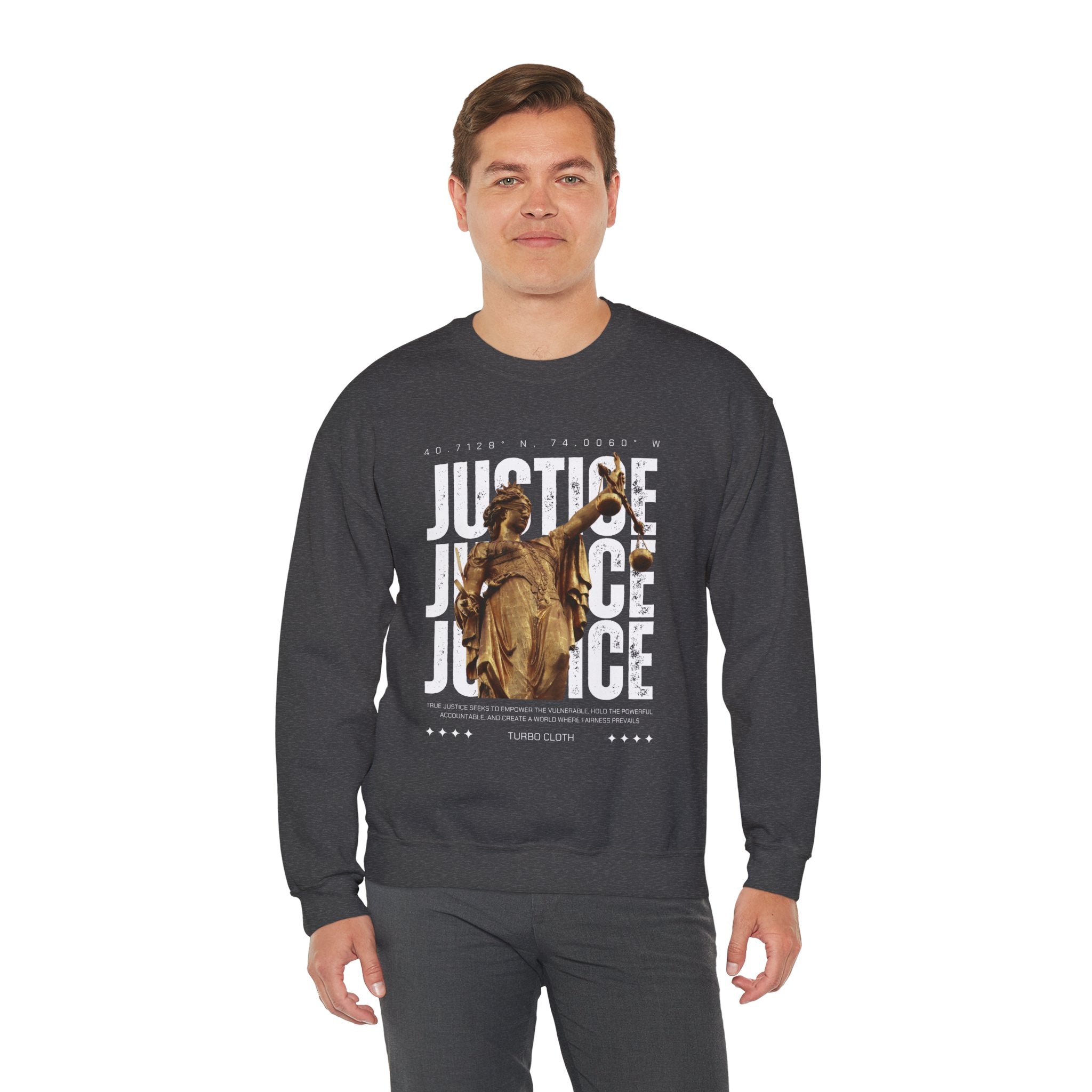 Justice-Themed Unisex Crewneck Sweatshirt | Statement Apparel for Activists, Social Justice, Casual Wear, Gifts, and Awareness