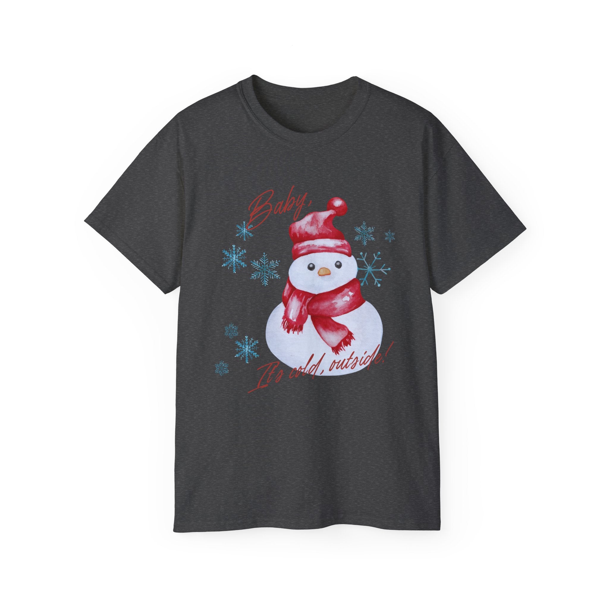 Winter Wonderland Snowman Tee, Unisex Cotton T-Shirt for Holiday Cheer, Christmas Party, Gift, Cozy Winter Apparel