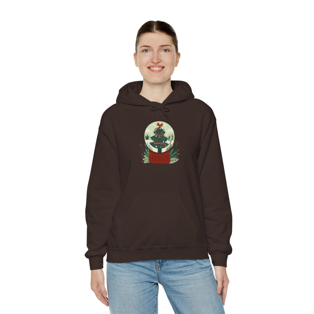 Cozy Holiday Hoodie with Snow Globe Design | Festive Gift, Winter Apparel, Christmas Sweatshirt, Unisex Hoodie, Seasonal Outfit