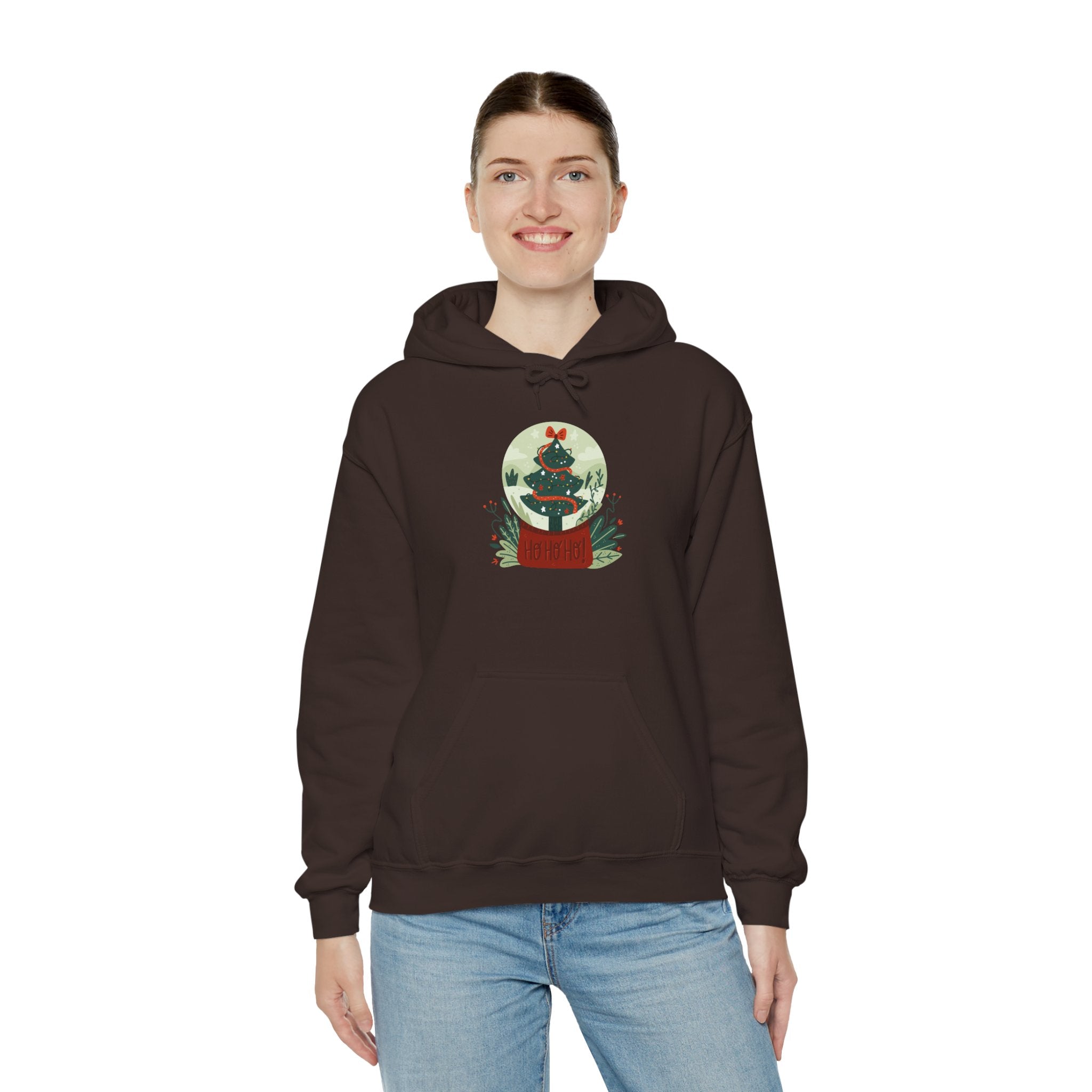 Cozy Holiday Hoodie with Snow Globe Design | Festive Gift, Winter Apparel, Christmas Sweatshirt, Unisex Hoodie, Seasonal Outfit