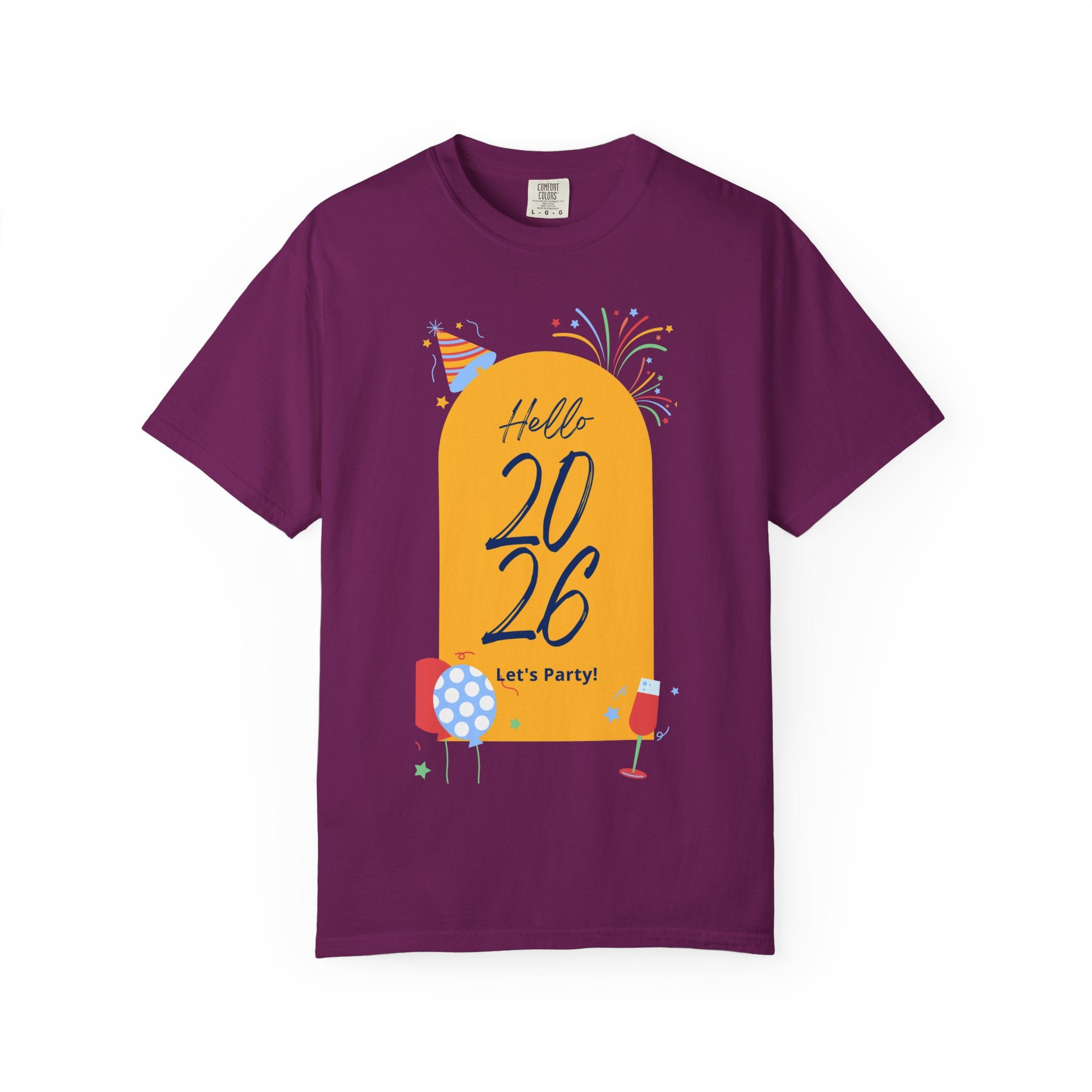 2026 Celebration T-Shirt - Party Vibes, Unisex Garment-Dyed Tee, Perfect for New Year, Birthdays, Gatherings, Fun Events