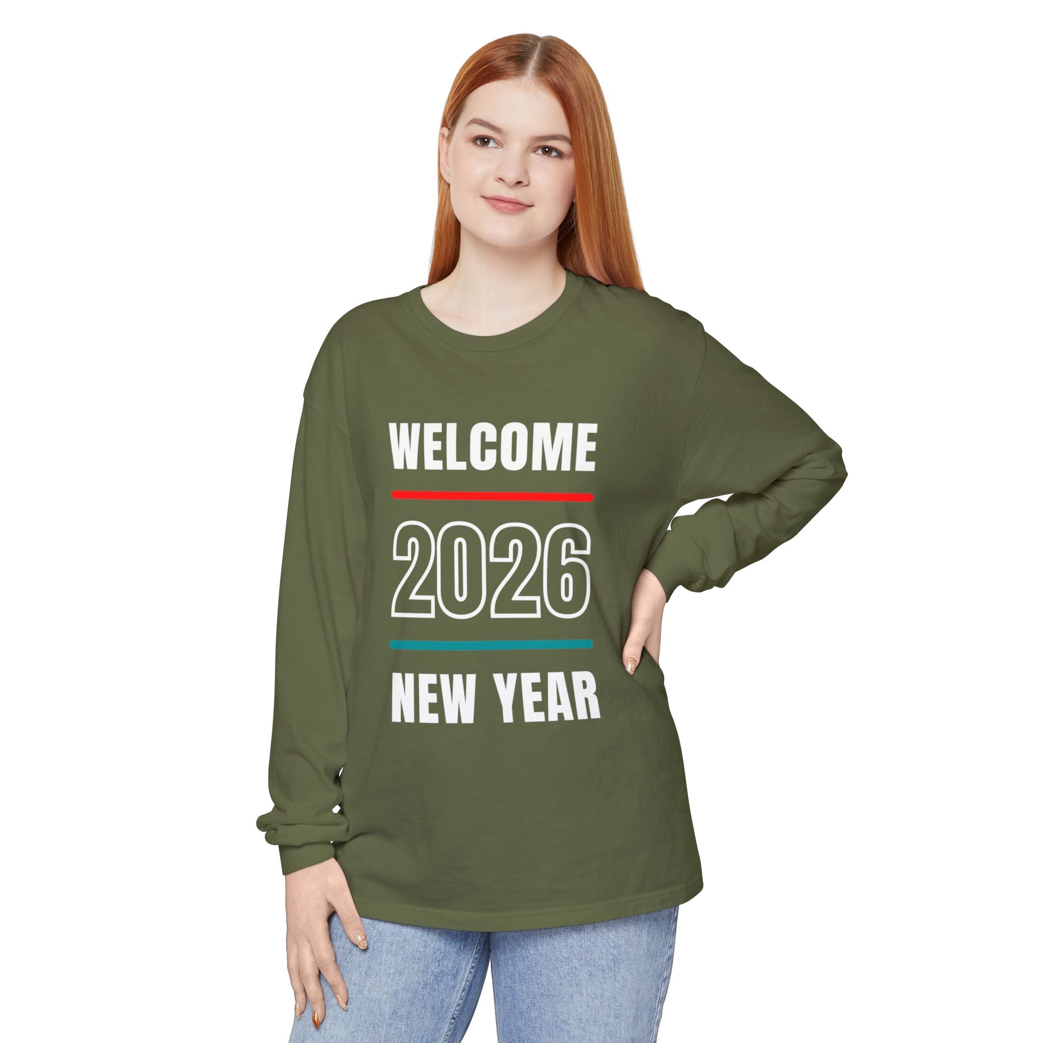 2026 New Year Long Sleeve T-Shirt | Unisex Cotton Tee for Celebration, Holiday Gift, Festive Apparel, Casual Wear