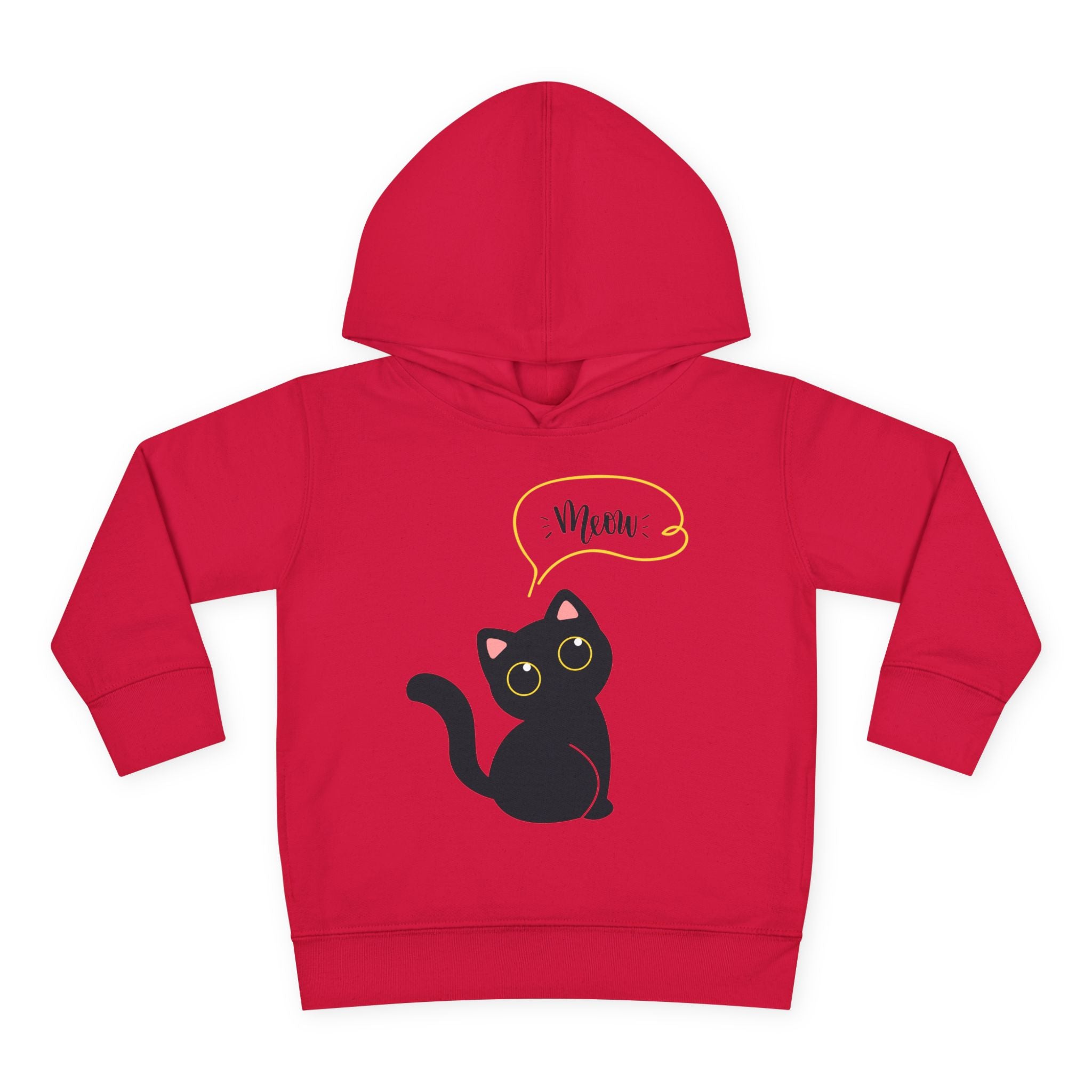 Black Cat Toddler Fleece Hoodie, Cute Kids Pullover, Cat Lover Gift, Birthday Present, Cozy Toddler Clothes