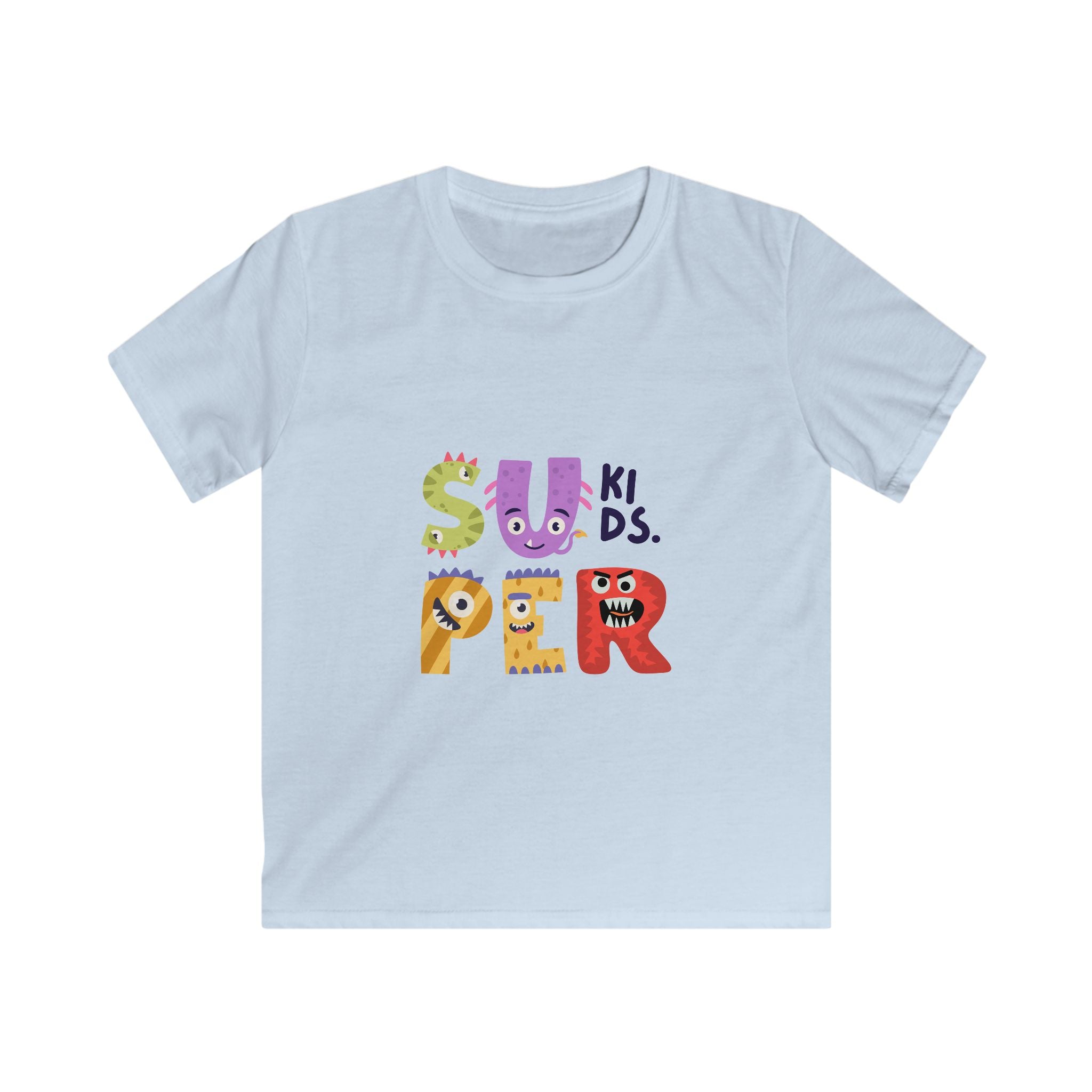 Super Kids Softstyle Tee, Playful Kids T-Shirt, Fun Graphic Tee, Birthday Gift for Kids, Summer Outfit for Boys and Girls