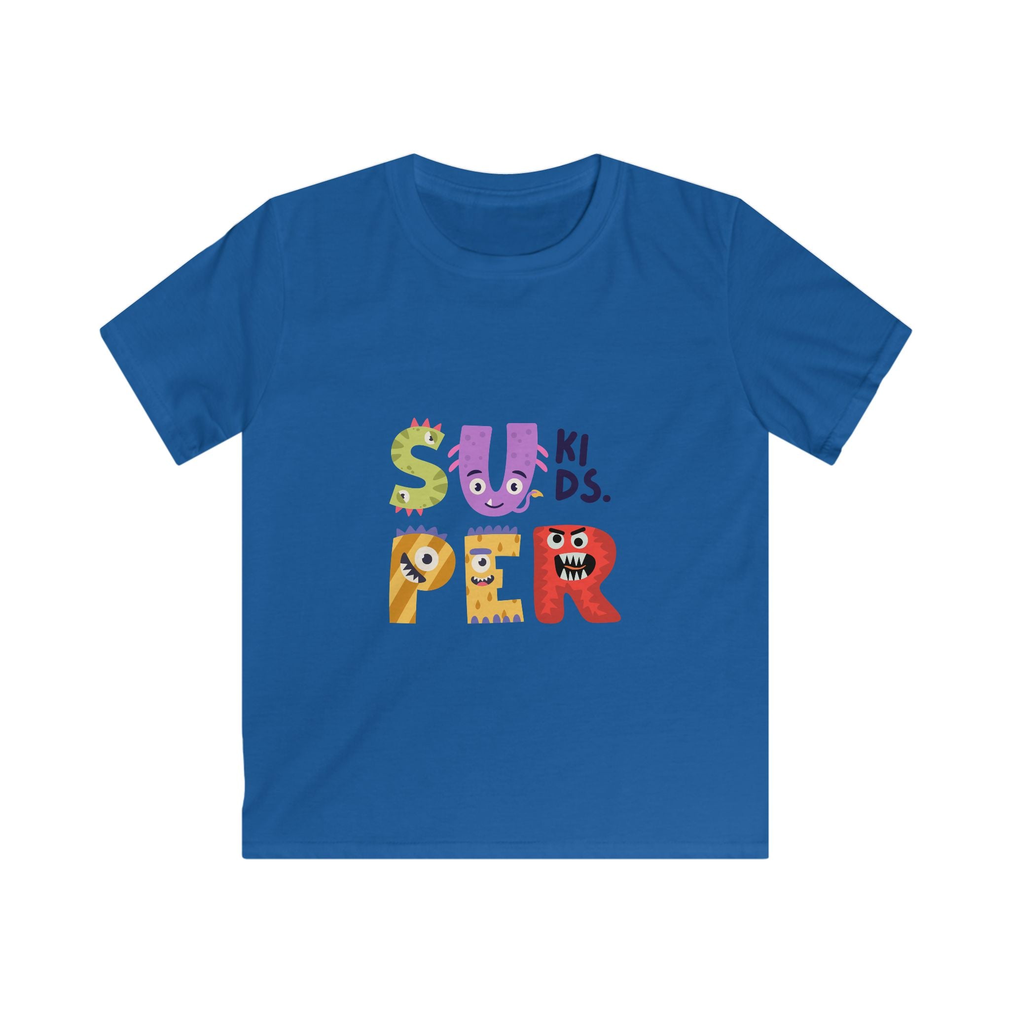 Super Kids Softstyle Tee, Playful Kids T-Shirt, Fun Graphic Tee, Birthday Gift for Kids, Summer Outfit for Boys and Girls