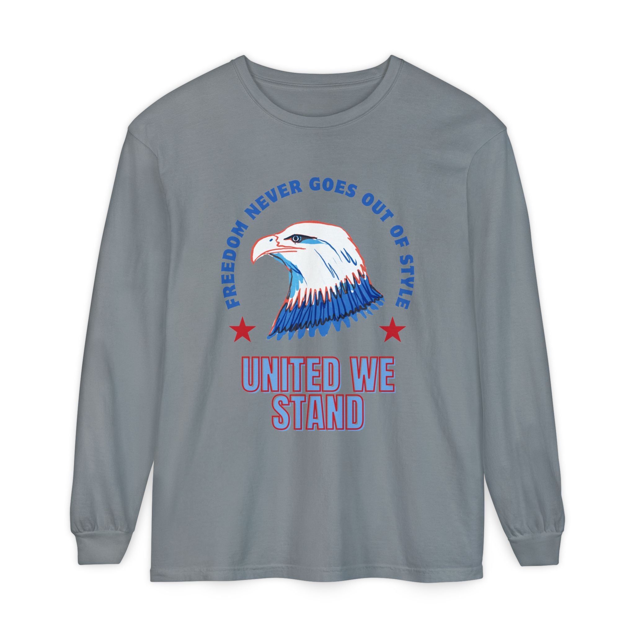 Patriotic Long Sleeve T-Shirt Perfect for Celebrating Holidays, Independence Days