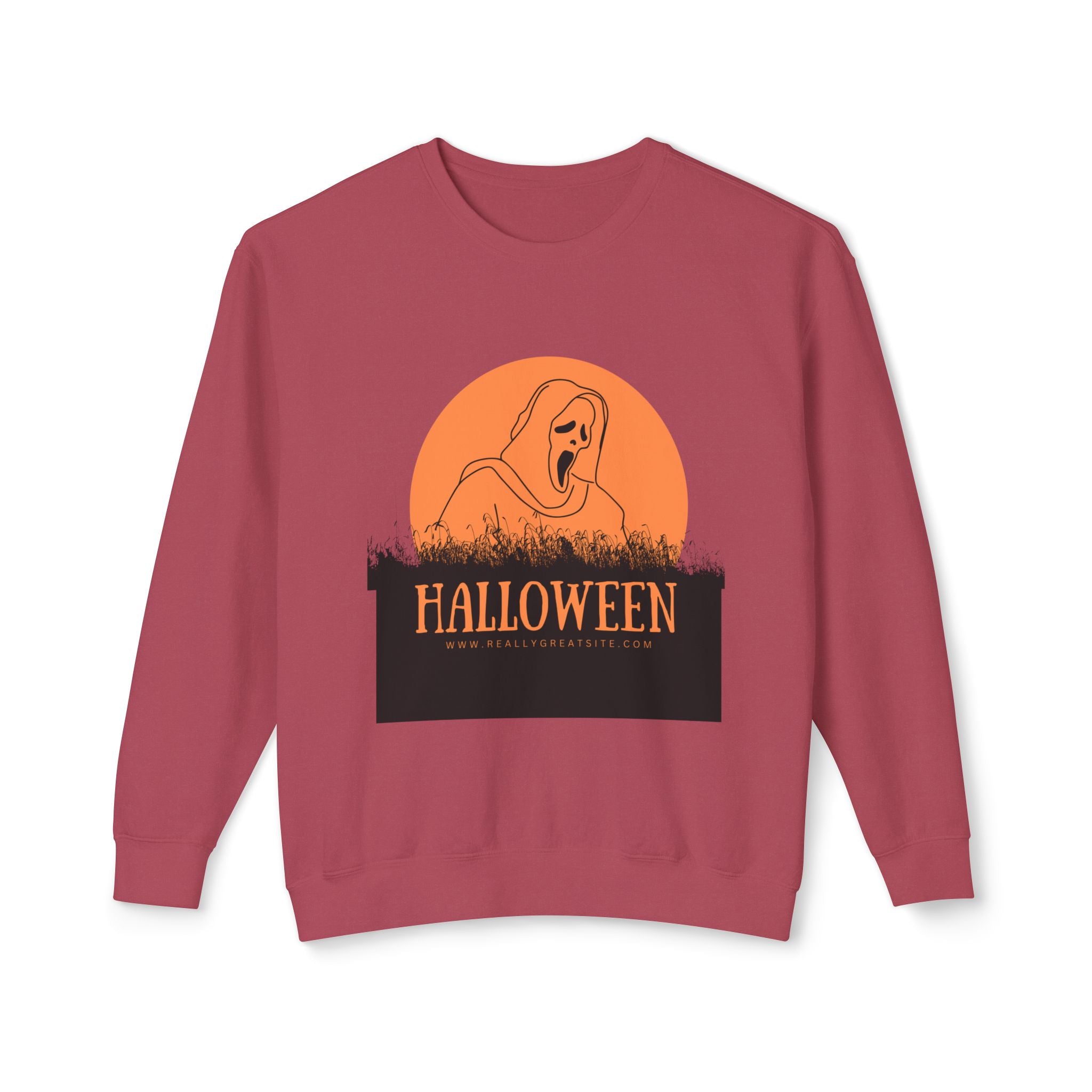 Halloween Ghost Unisex Lightweight Crewneck Sweatshirt, Fall Fashion, Cozy Gift, Halloween Party, Spooky Season Apparel