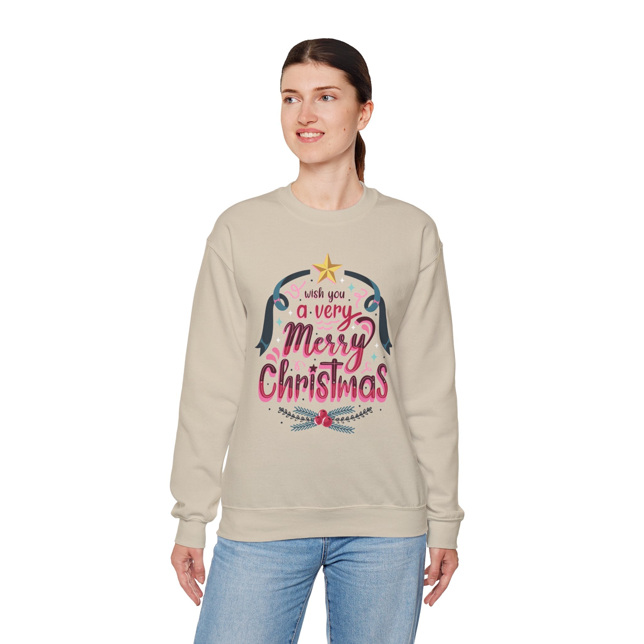 Merry Christmas Sweatshirt, Cozy Holiday Apparel, Unisex Christmas Gift, Festive Crewneck, Winter Wardrobe Essential
