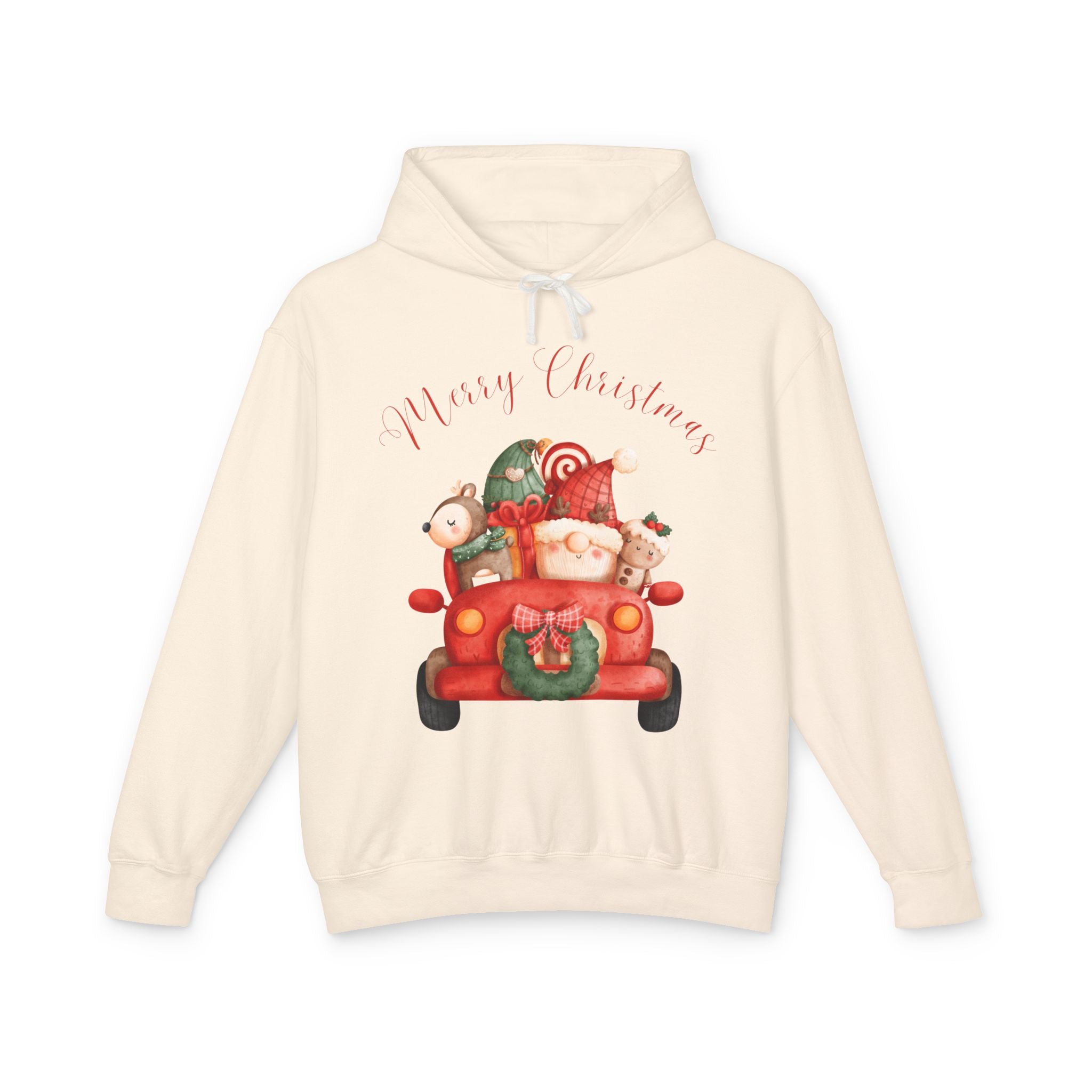 Merry Christmas Hoodie, Unisex Lightweight Sweatshirt, Holiday Gift, Cozy Christmas Sweatshirt, Festive Apparel, Christmas Outfit