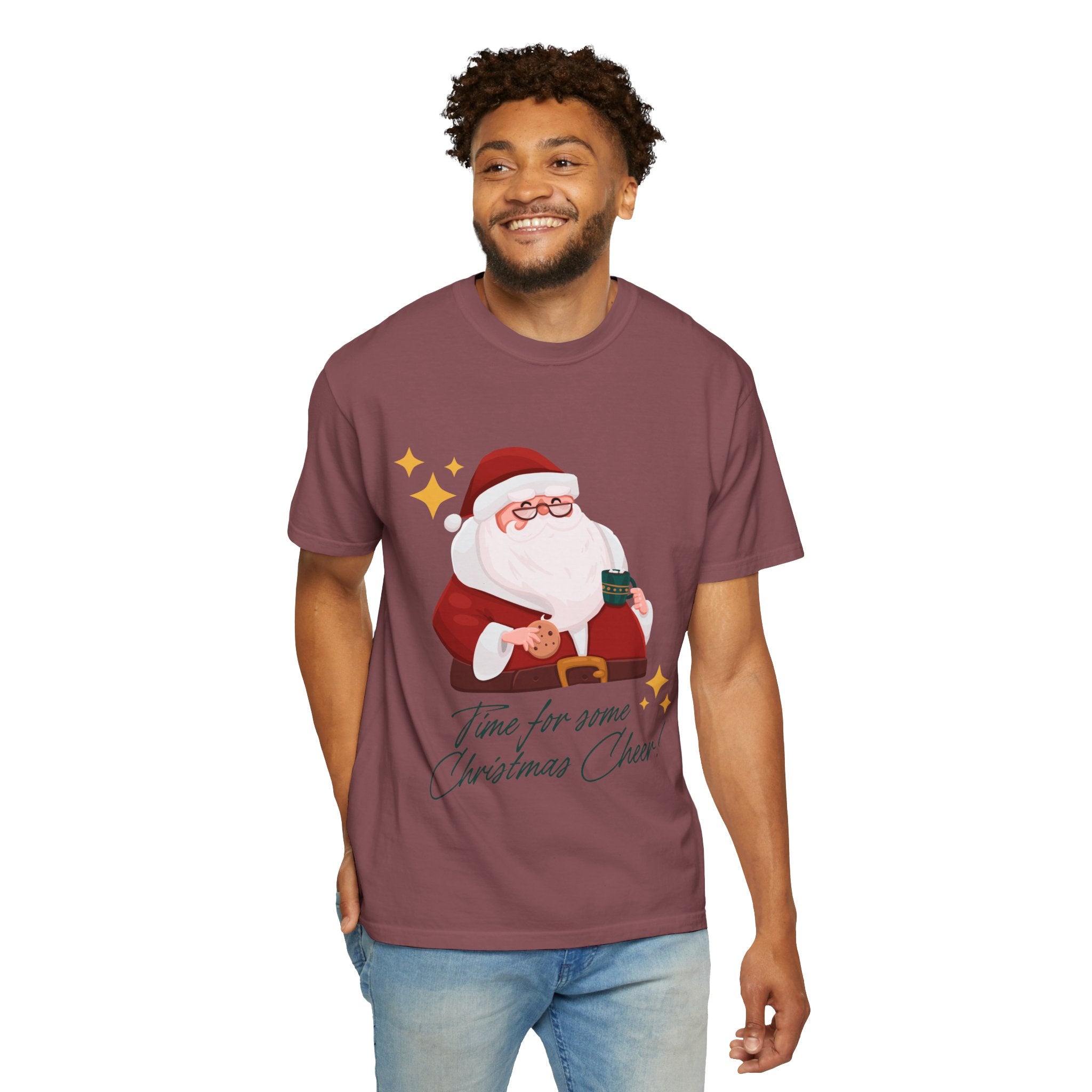 Festive Christmas T-Shirt, Holiday Apparel, Santa Graphic Tee, Unisex Christmas Gift, Seasonal Outfit, Cheerful Holiday Wear
