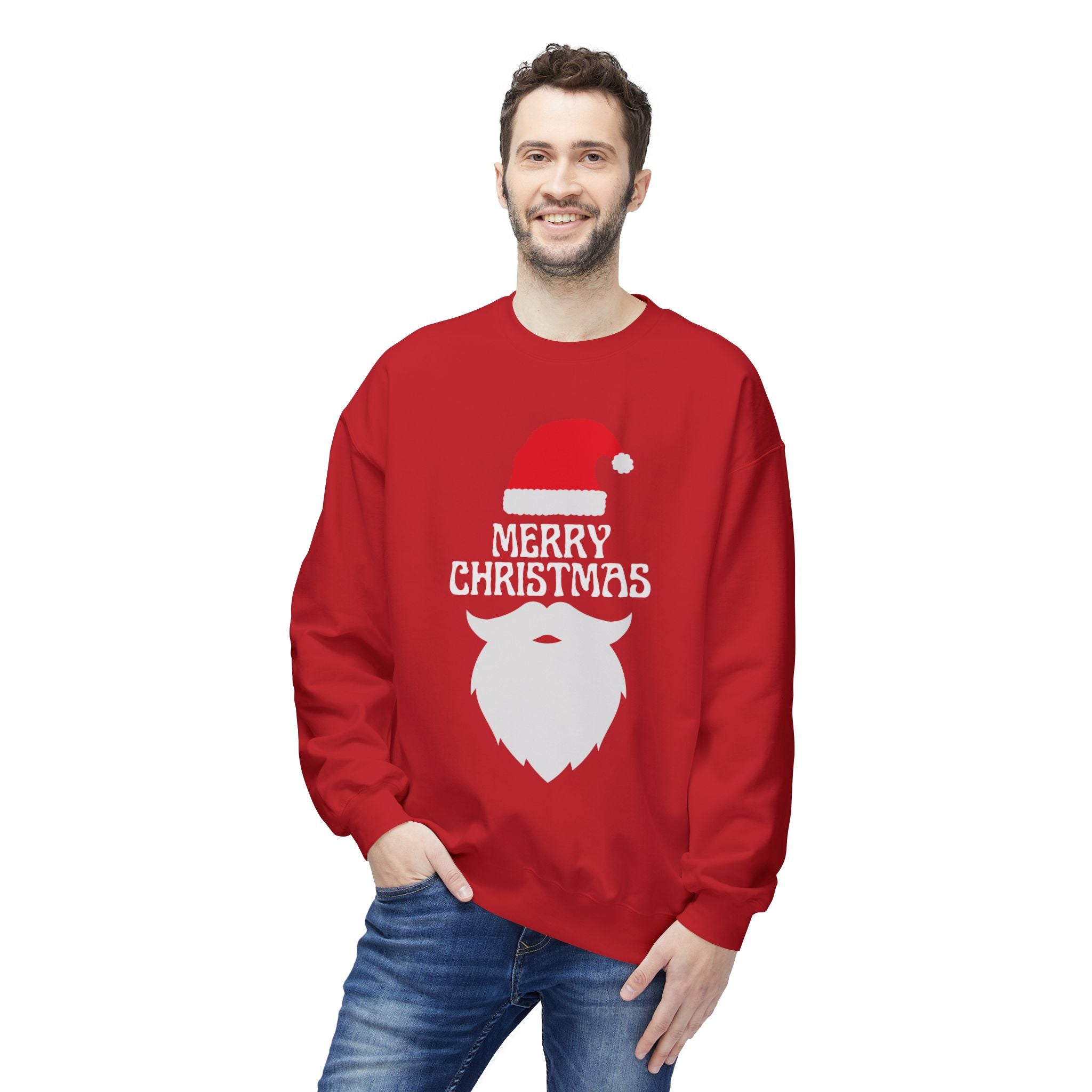 Christmas Sweatshirt, Unisex Fleece Crew, Merry Christmas Sweater, Holiday Apparel, Seasonal Gift, Winter Comfort