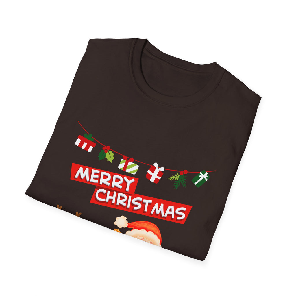 Christmas Cheer T-Shirt, Merry Christmas Tee, Festive Holiday Shirt, Unisex Christmas Apparel, Santa and Reindeer Design