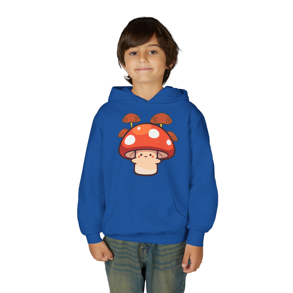 Cute Mushroom Youth Hoodie, Cozy Mushroom Sweatshirt for Kids, Perfect for Fall, Gifts for Young Nature Lovers, Fun Casual Wear