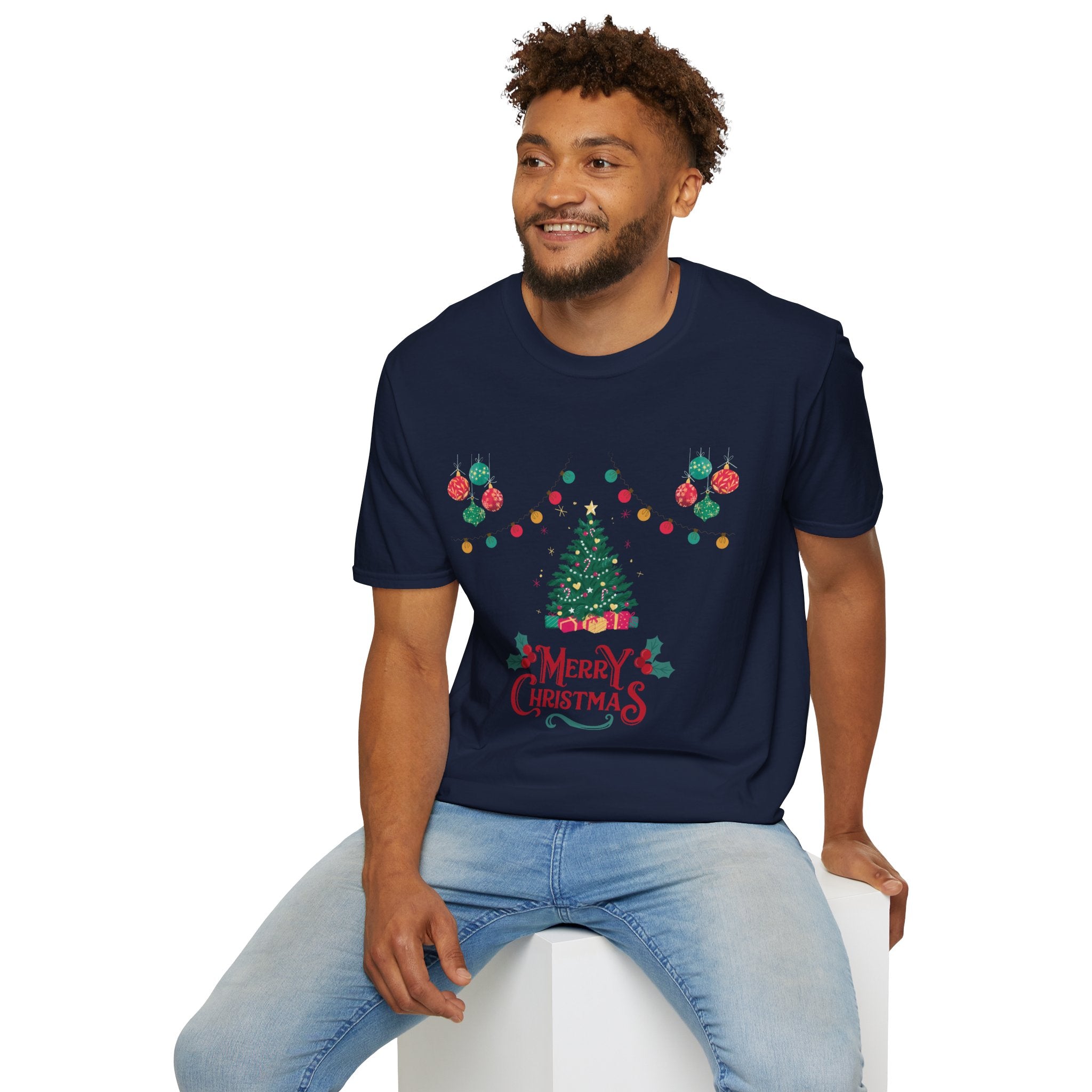 Merry Christmas Unisex T-Shirt, Festive Tee, Holiday Apparel, Winter Gift, Cozy Christmas Style, Unisex Softstyle Shirt