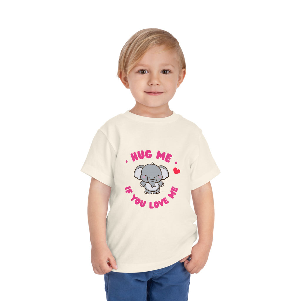 Cute Toddler Tee with Elephant Design - Perfect Gift for Birthdays, Playdates, or Library Visits, Hug Me If You Love Me, Kids Apparel, [...]