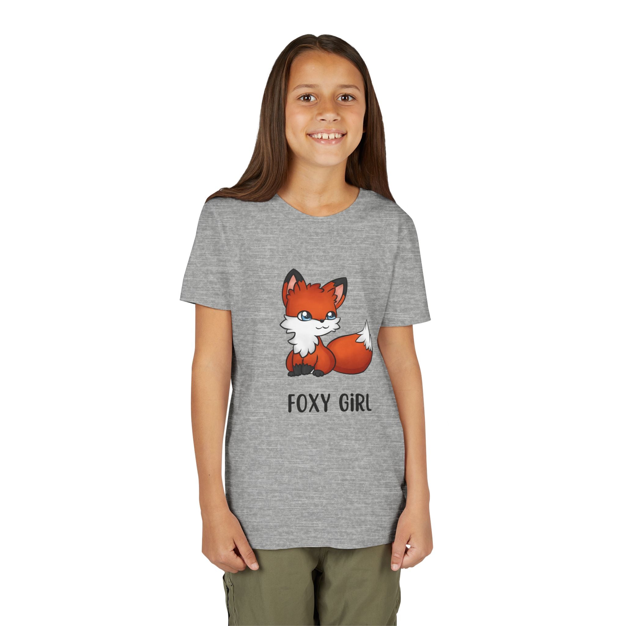 Foxy Girl Youth Tee, Cute Animal Shirt, Kids' Graphic Tee, Fun Fashion, Birthday Gift, Playful Style