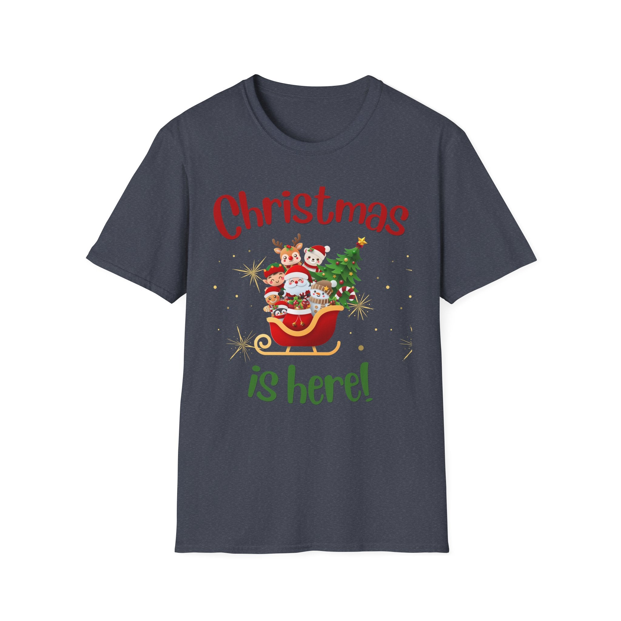 Christmas Themed Unisex Softstyle T-Shirt, Holiday Apparel, Festive Tee, Christmas Gift, Family Gatherings, Ugly Sweater Alternative