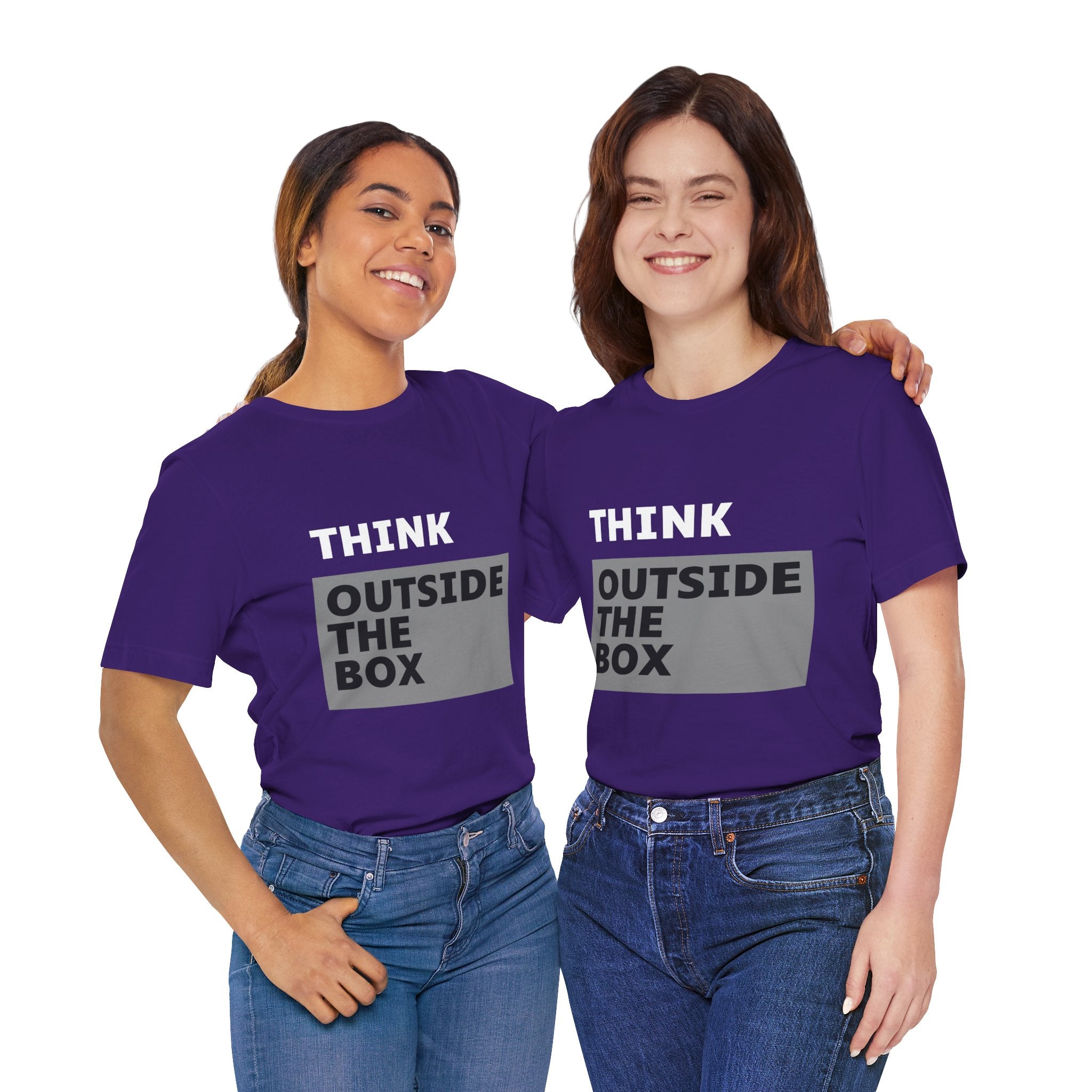 Think Outside the Box Unisex Tee, Short Sleeve T-shirt, Unique Design Shirt, Creative Tee, Unisex Graphic Tee