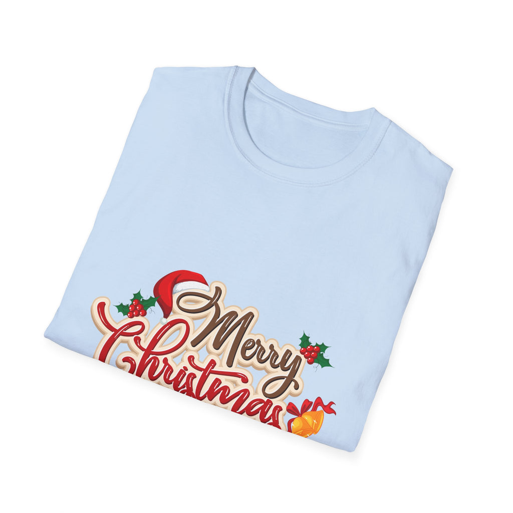 Merry Christmas Unisex Softstyle T-Shirt | Holiday Tee, Christmas Gift, New Year Shirt, Seasonal Apparel, Festive Wear
