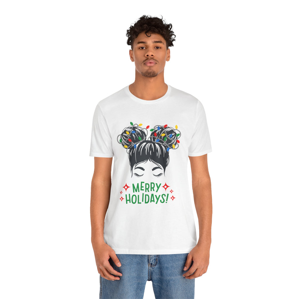 Festive Holiday Tee - Merry Holidays Graphic, Unisex Jersey Short Sleeve Shirt, Christmas Apparel, Seasonal Gift, Cozy Vibes