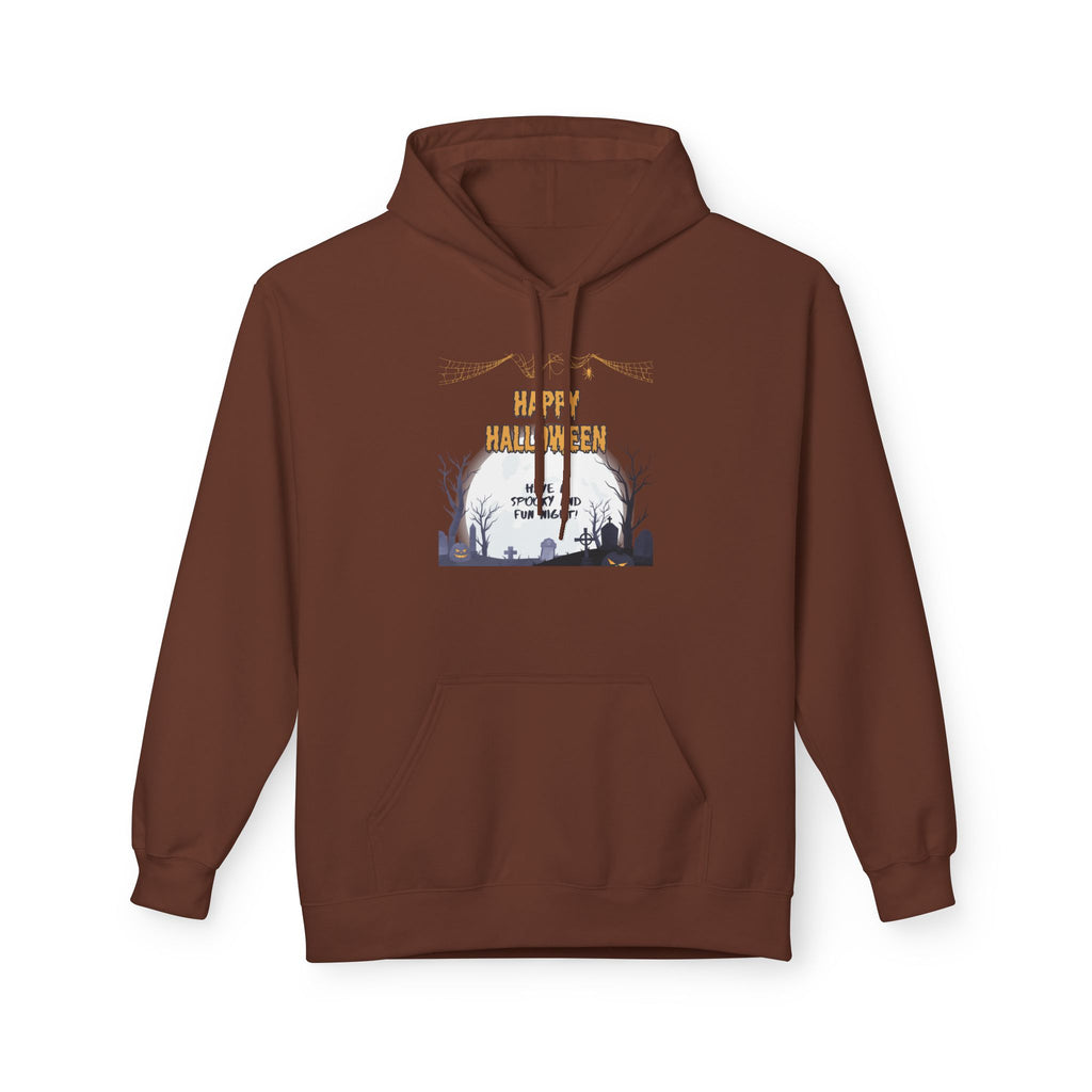 Spooky Halloween Fleece Hoodie, Unisex Softstyle Hoodie, Cozy Fall Apparel, Trick or Treat Sweater, Perfect for Halloween Parties