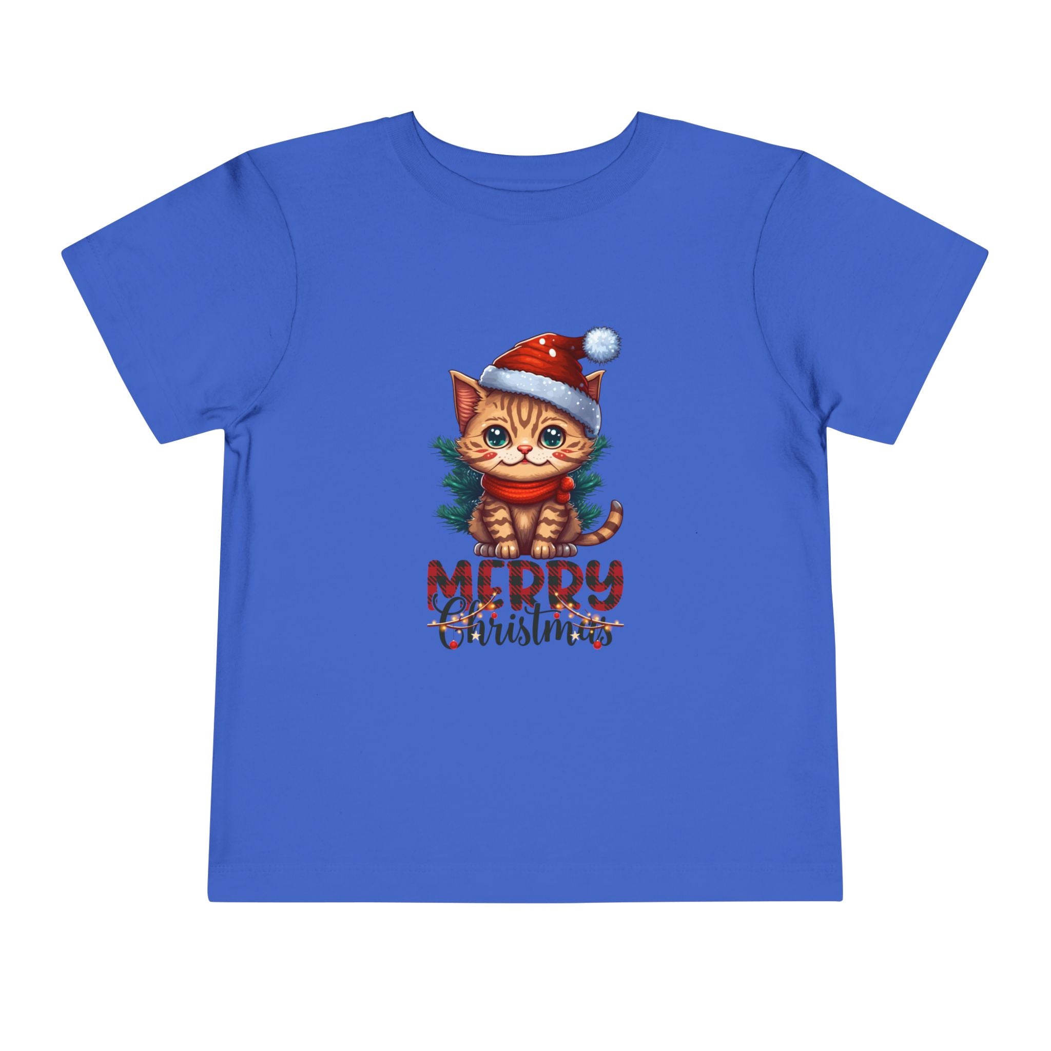 Cute Christmas Cat Tee for Toddlers, Holiday Shirt, Gift for Kids, Merry Christmas Tee, Fun Winter Wear, Festive Toddler Outfit