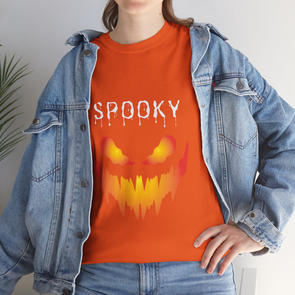 Spooky Unisex Heavy Cotton Tee - Halloween Shirt, Goth Fashion, Casual Wear, Festival Tee, Gift for Horror Fans