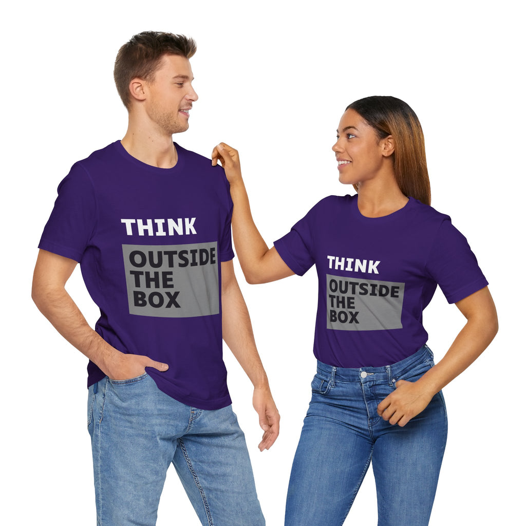 Think Outside the Box Unisex Tee, Short Sleeve T-shirt, Unique Design Shirt, Creative Tee, Unisex Graphic Tee