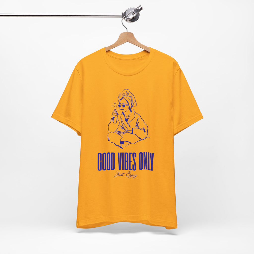 Good Vibes Only Unisex Jersey Tee - Relaxed Fit, Casual Outing, Gift for Friend, Positive Energy Shirt, Summer Wear