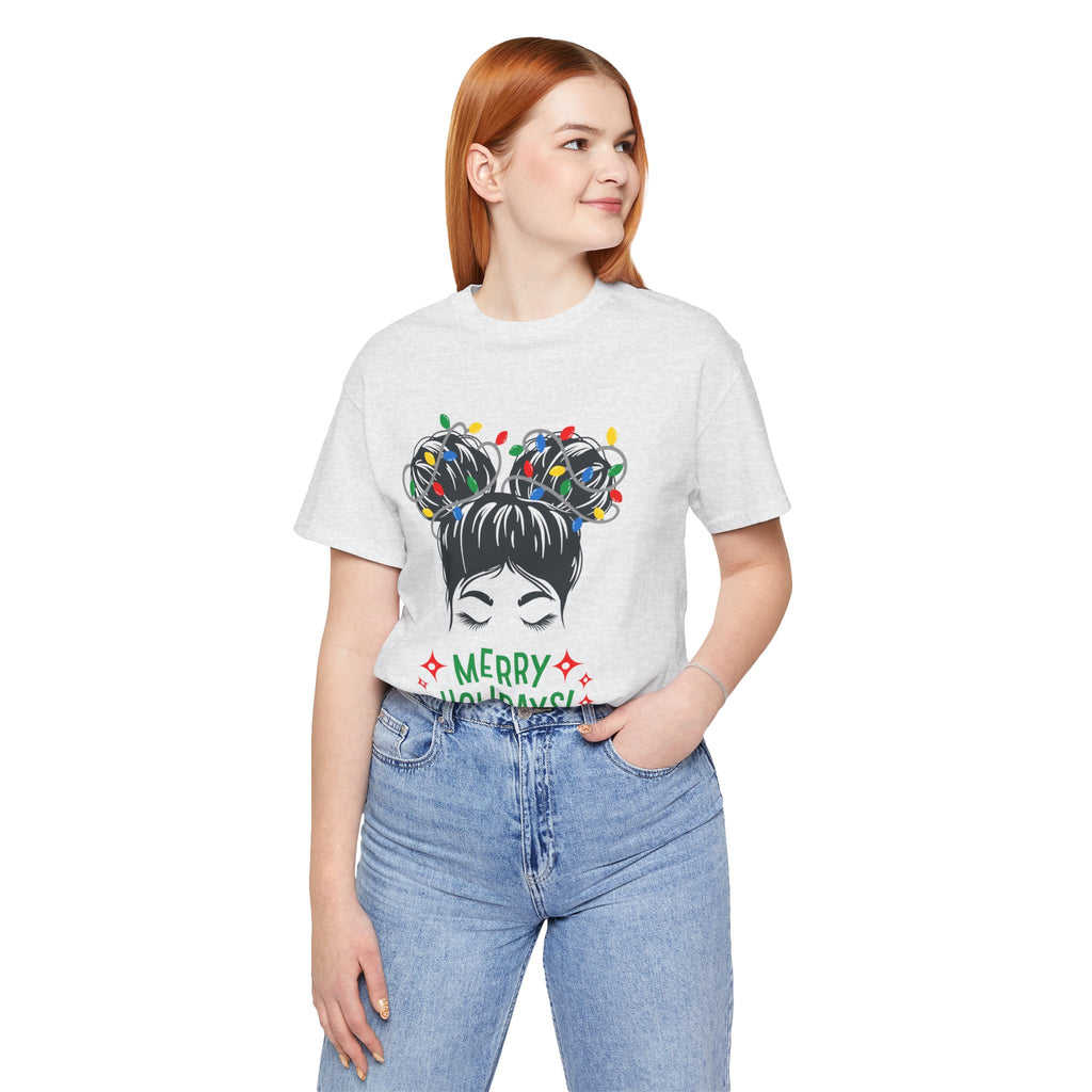 Festive Holiday Tee - Merry Holidays Graphic, Unisex Jersey Short Sleeve Shirt, Christmas Apparel, Seasonal Gift, Cozy Vibes