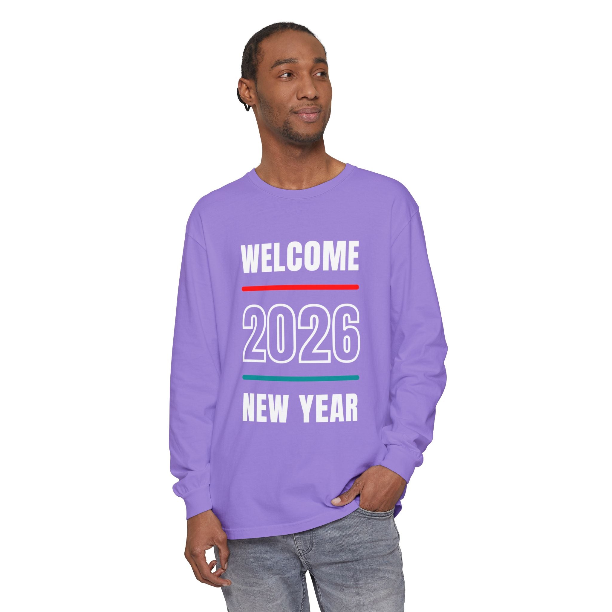 2026 New Year Long Sleeve T-Shirt | Unisex Cotton Tee for Celebration, Holiday Gift, Festive Apparel, Casual Wear