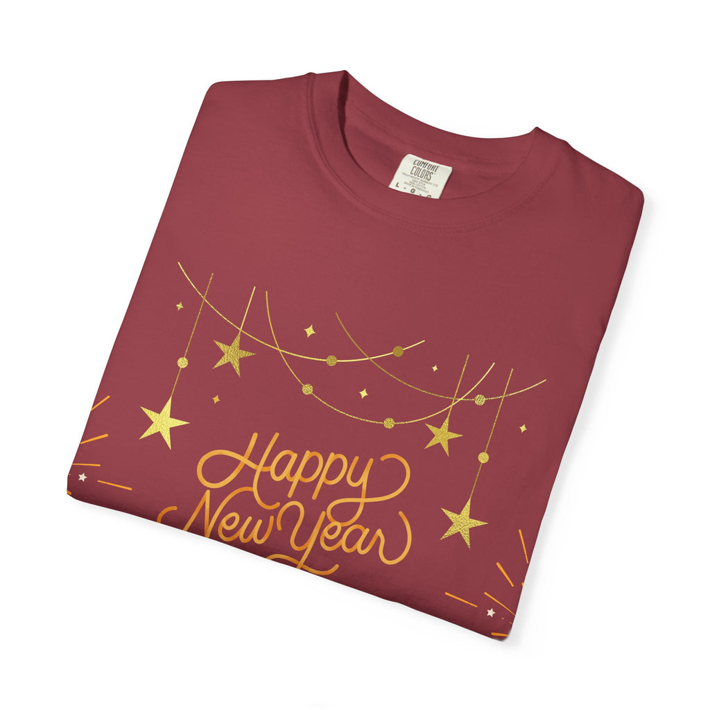 New Year Celebration T-Shirt | Unisex Garment-Dyed Tee with Happy New Year 2026 Design, Festive Apparel, Holiday Gift, Party Wear