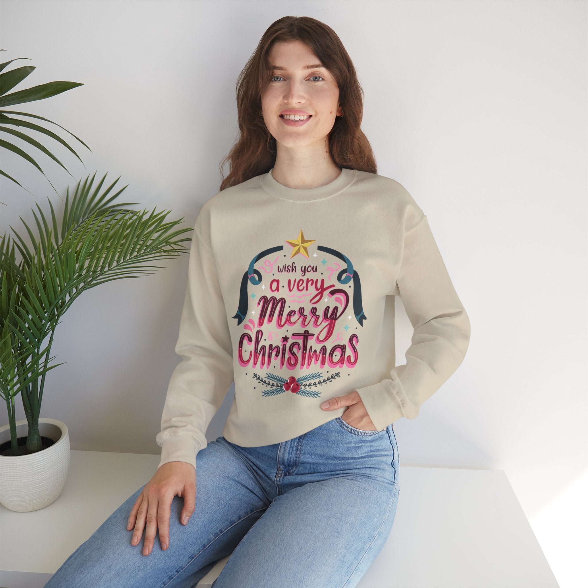 Merry Christmas Sweatshirt, Cozy Holiday Apparel, Unisex Christmas Gift, Festive Crewneck, Winter Wardrobe Essential