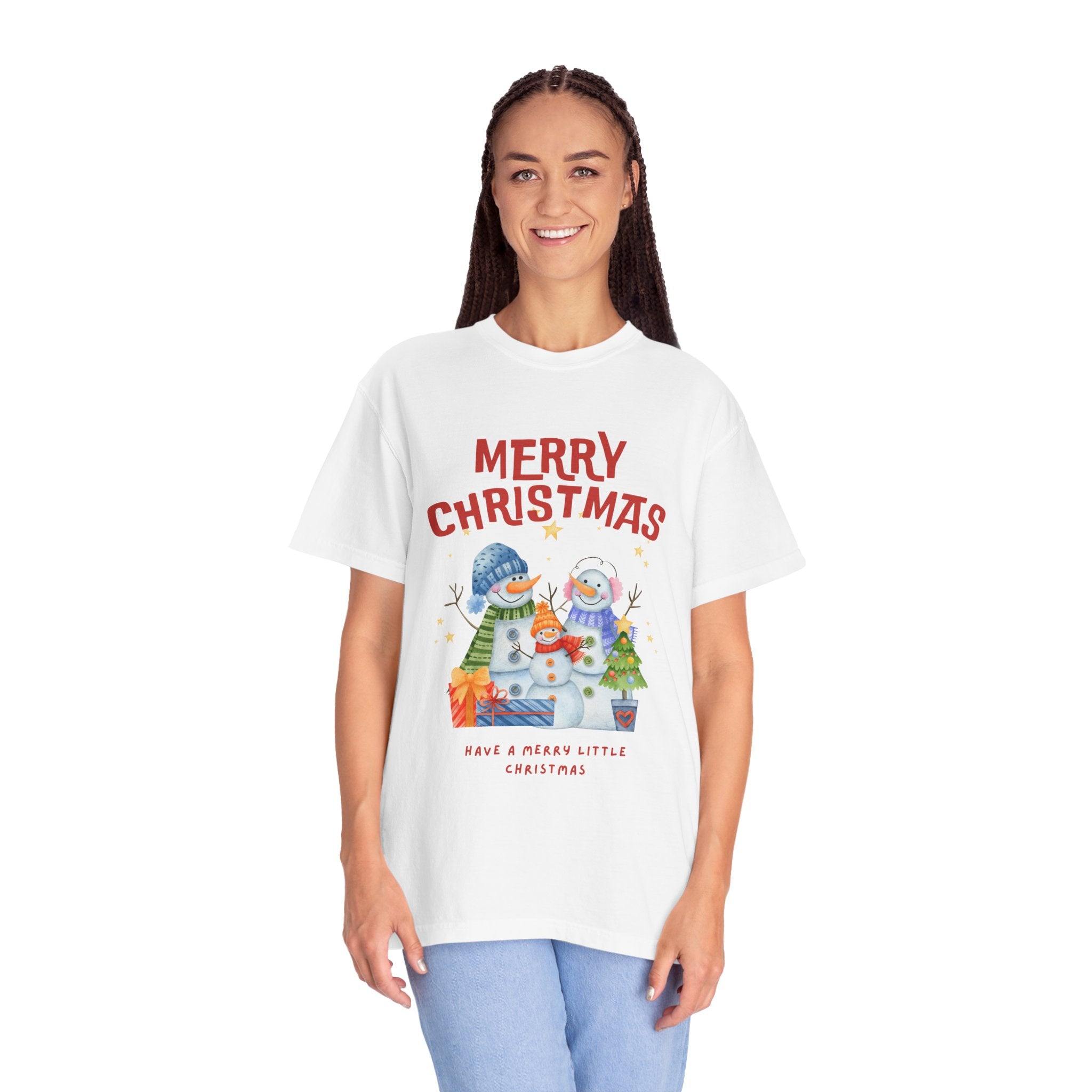 Merry Christmas Unisex Garment-Dyed T-shirt, Cozy Holiday Tee, Festive Winter Apparel, Christmas Gift, Seasonal Fashion