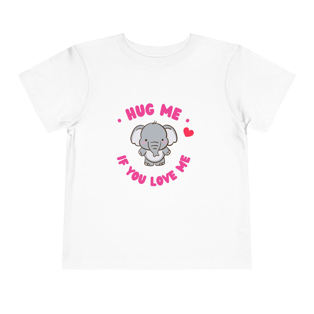 Cute Toddler Tee with Elephant Design - Perfect Gift for Birthdays, Playdates, or Library Visits, Hug Me If You Love Me, Kids Apparel, [...]