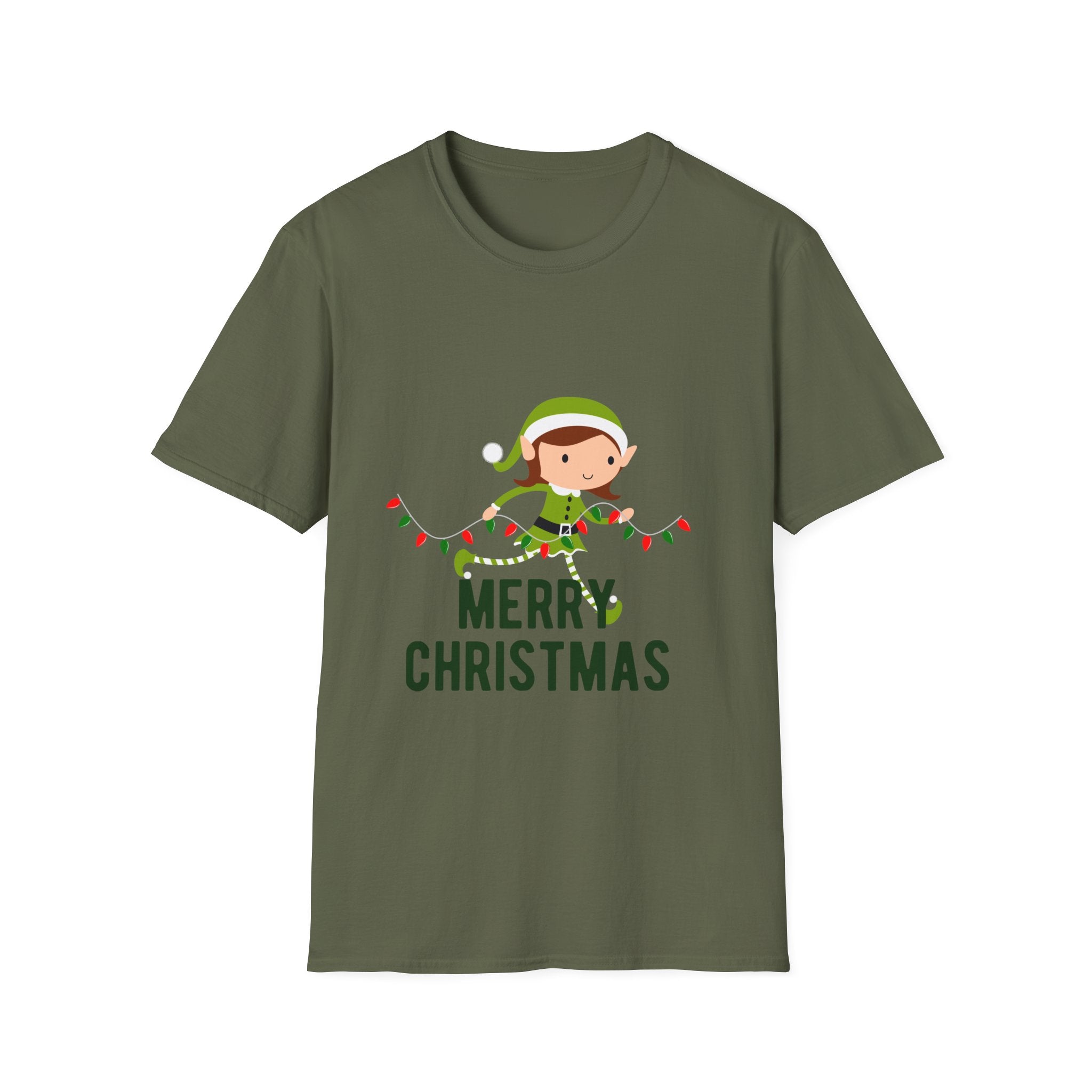 Merry Christmas Elf T-Shirt, Unisex Holiday Tee, Christmas Gift, Festive Apparel, Cute Elf Design, Winter Celebration Shirt