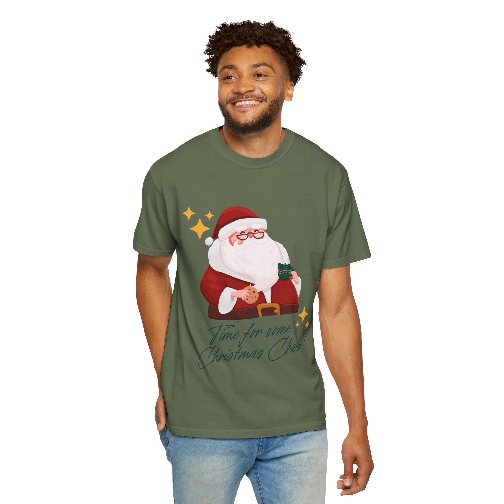 Festive Christmas T-Shirt, Holiday Apparel, Santa Graphic Tee, Unisex Christmas Gift, Seasonal Outfit, Cheerful Holiday Wear