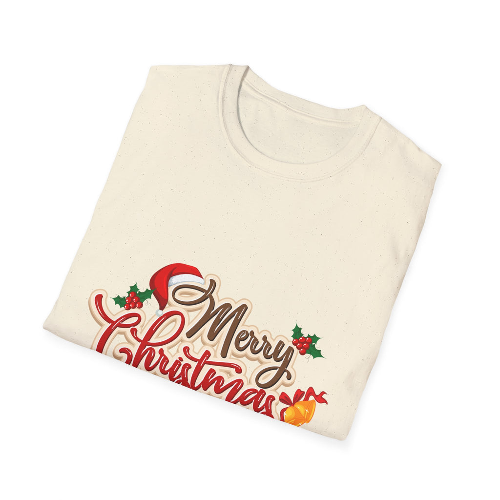 Merry Christmas Unisex Softstyle T-Shirt | Holiday Tee, Christmas Gift, New Year Shirt, Seasonal Apparel, Festive Wear