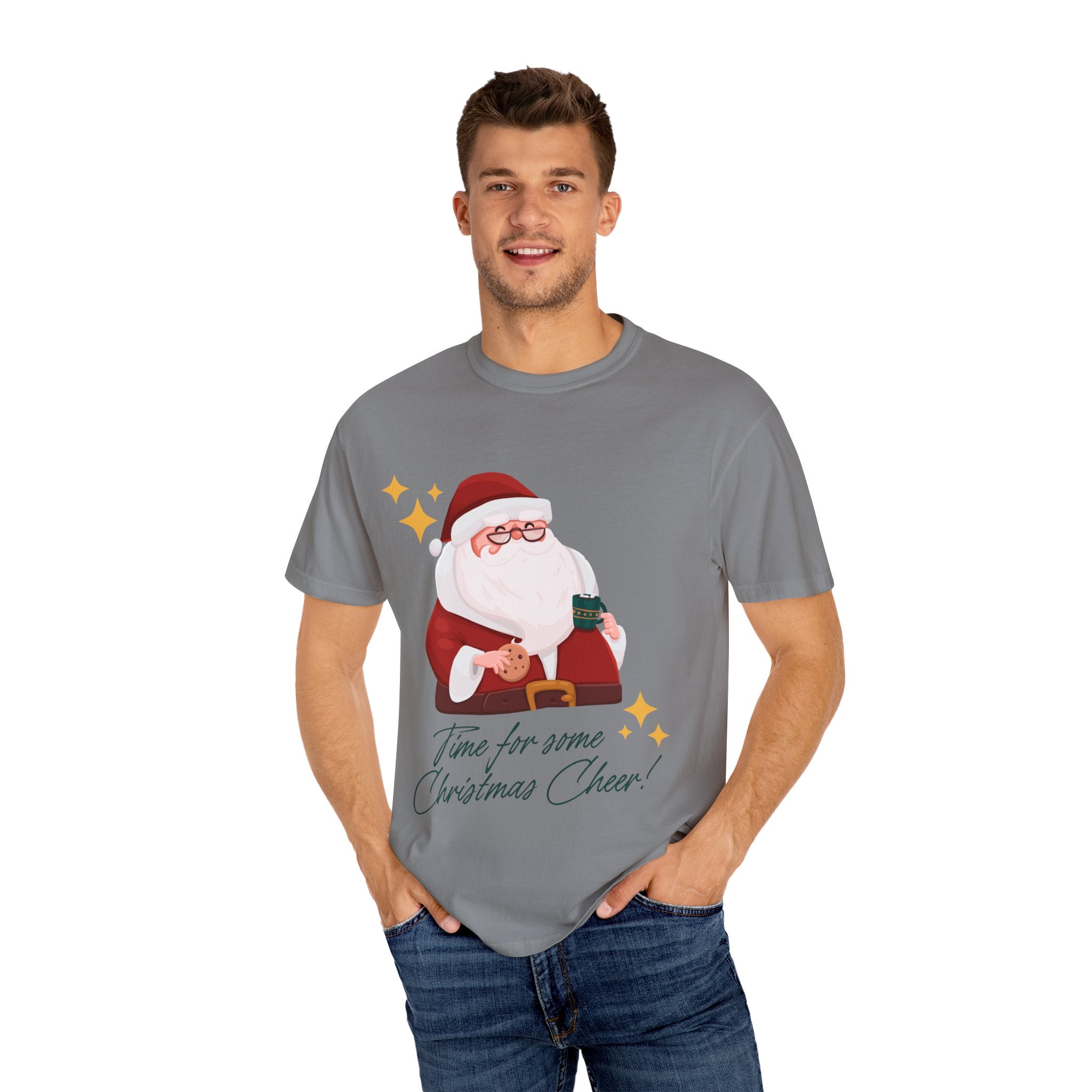 Festive Christmas T-Shirt, Holiday Apparel, Santa Graphic Tee, Unisex Christmas Gift, Seasonal Outfit, Cheerful Holiday Wear