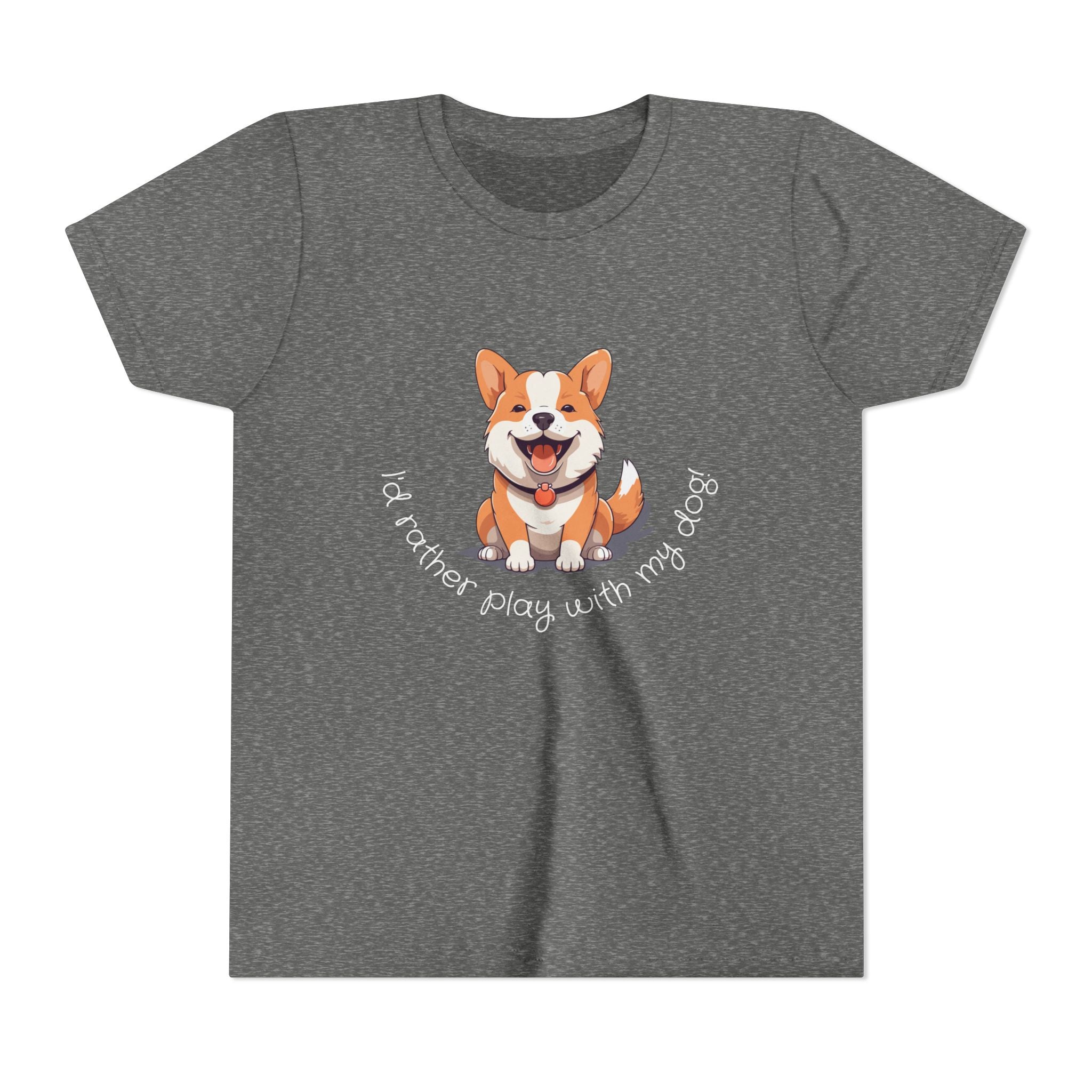 Youth Dog Lover Tee, Kids Corgi Shirt, Playful Dog T-Shirt, Pet Lover Gift, Children's Animal Apparel