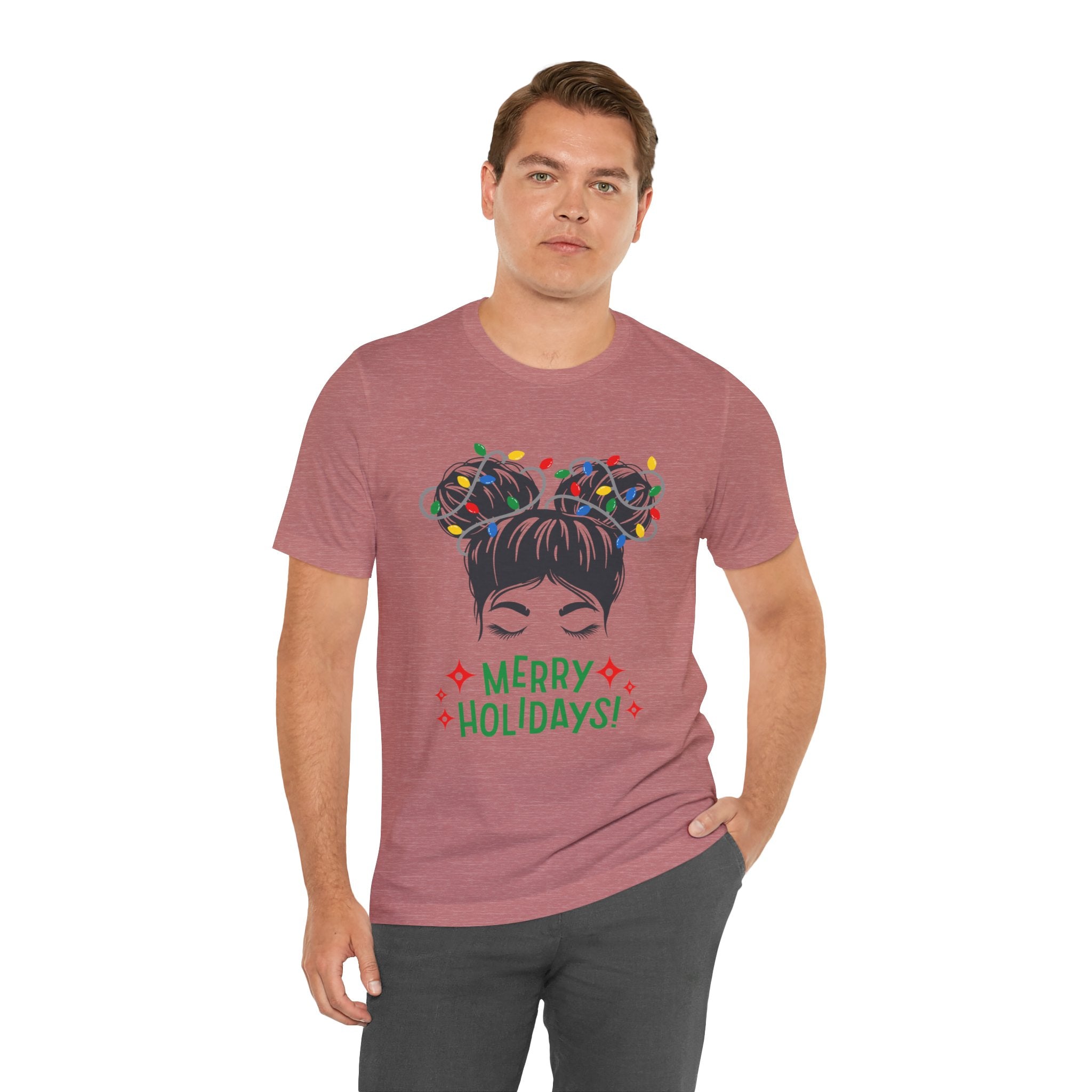 Festive Holiday Tee - Merry Holidays Graphic, Unisex Jersey Short Sleeve Shirt, Christmas Apparel, Seasonal Gift, Cozy Vibes