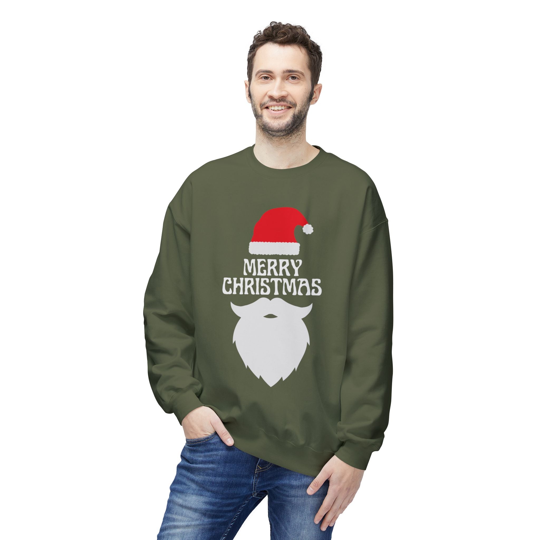 Christmas Sweatshirt, Unisex Fleece Crew, Merry Christmas Sweater, Holiday Apparel, Seasonal Gift, Winter Comfort