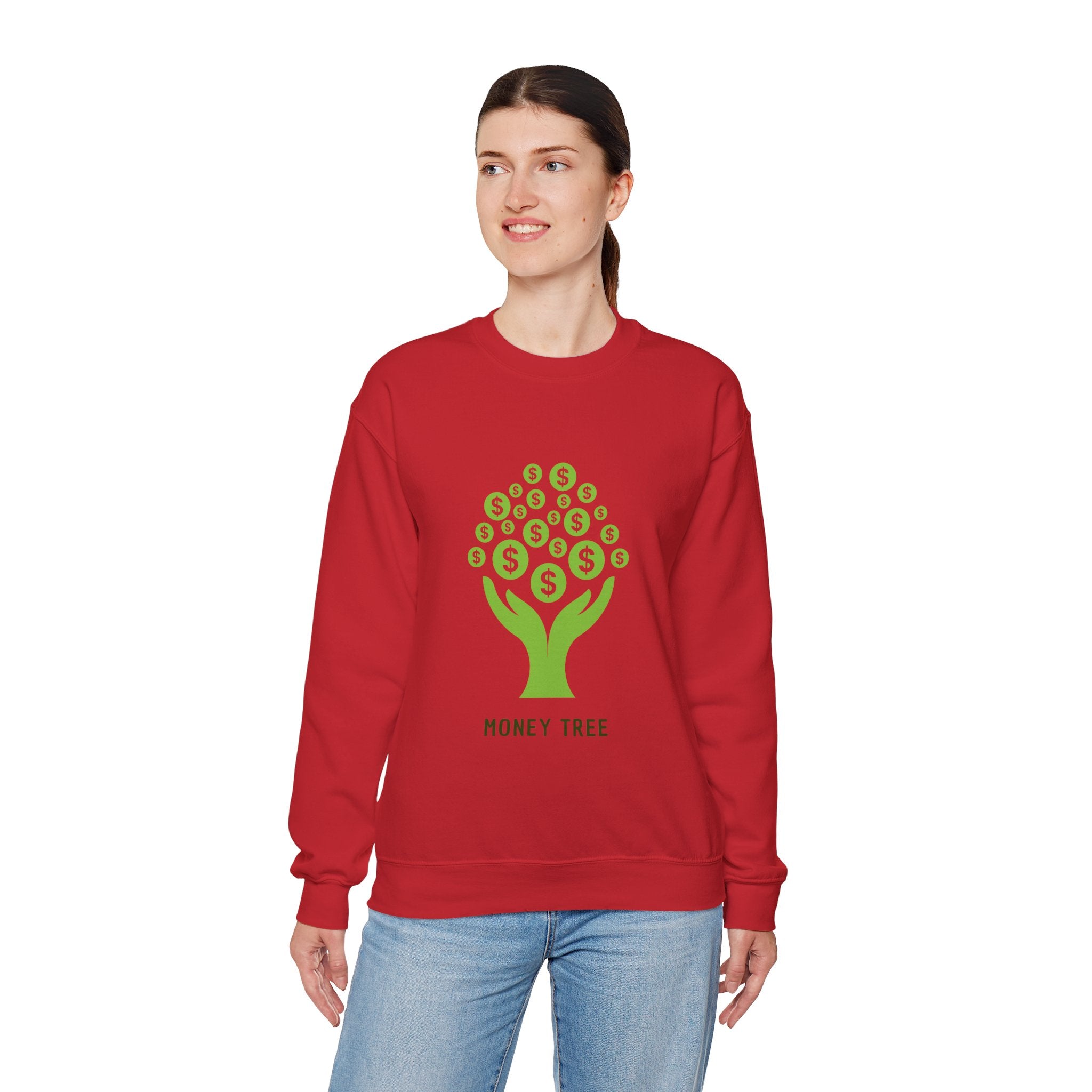 Money Tree Sweatshirt, Cozy Crewneck, Unisex Gift, Eco-Friendly Fashion, Perfect for Casual Wear, Gift for Him/Her